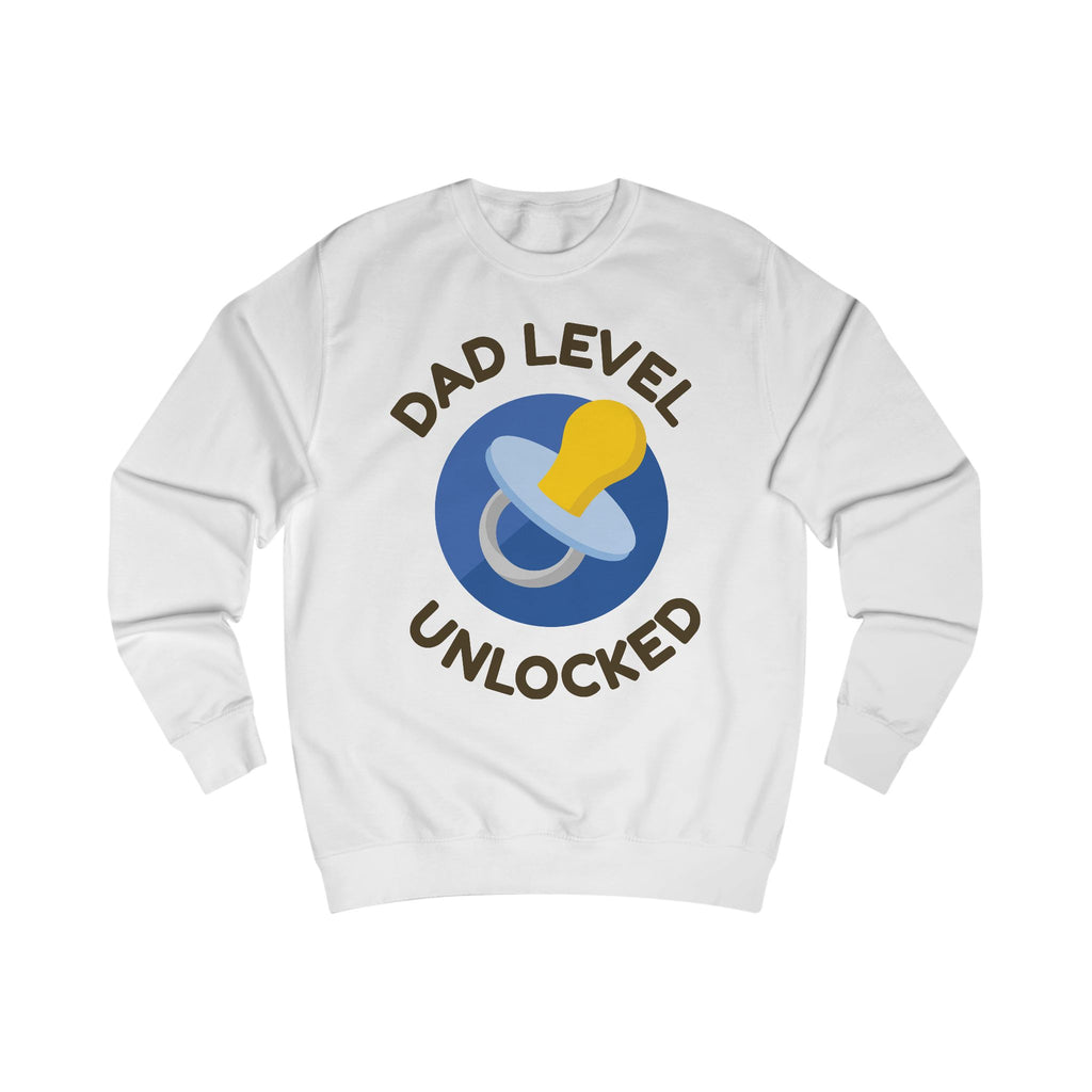 Dad Level Unlocked Sweatshirt — New Dad Pacifier Graphic Crewneck