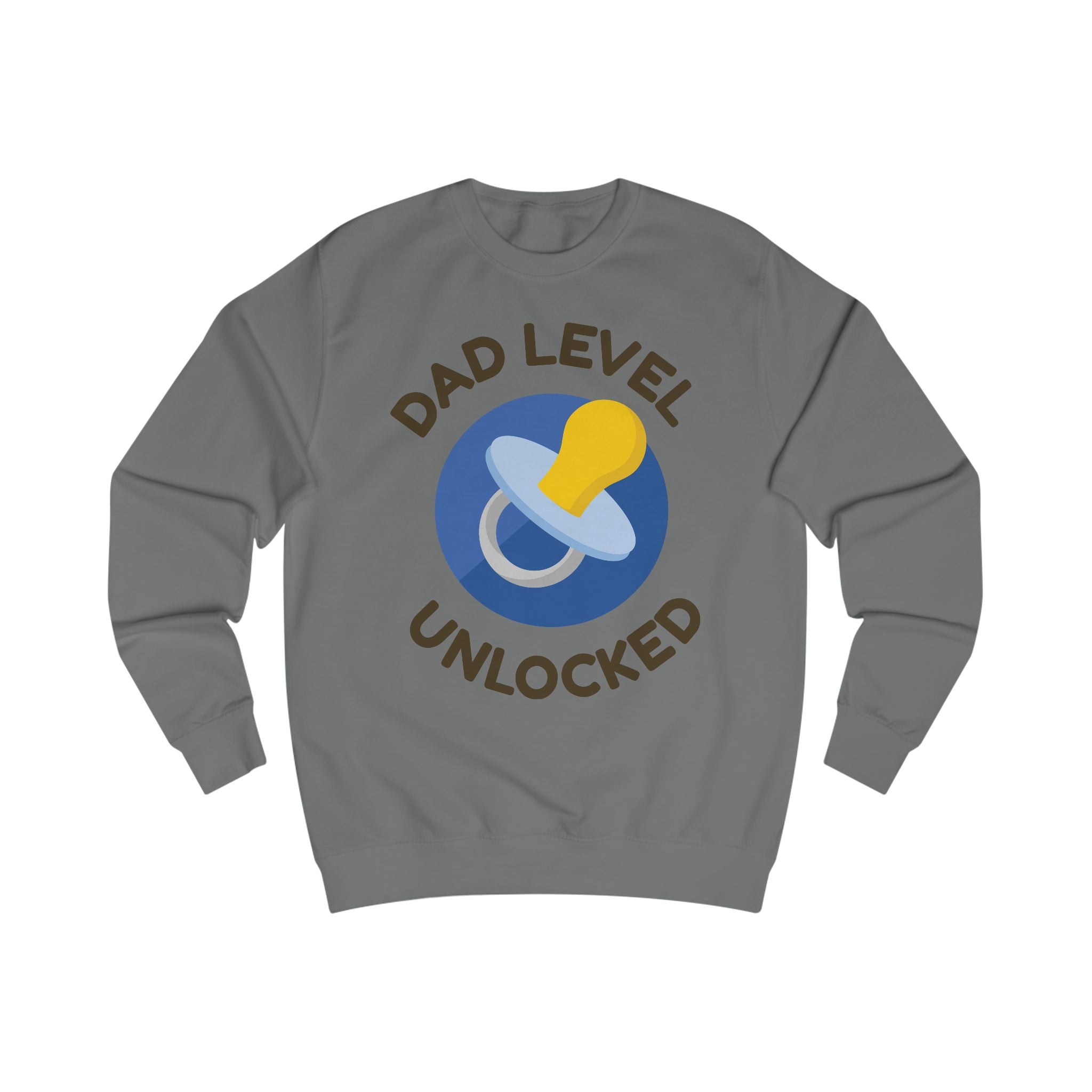 Dad Level Unlocked Sweatshirt — New Dad Pacifier Graphic Crewneck
