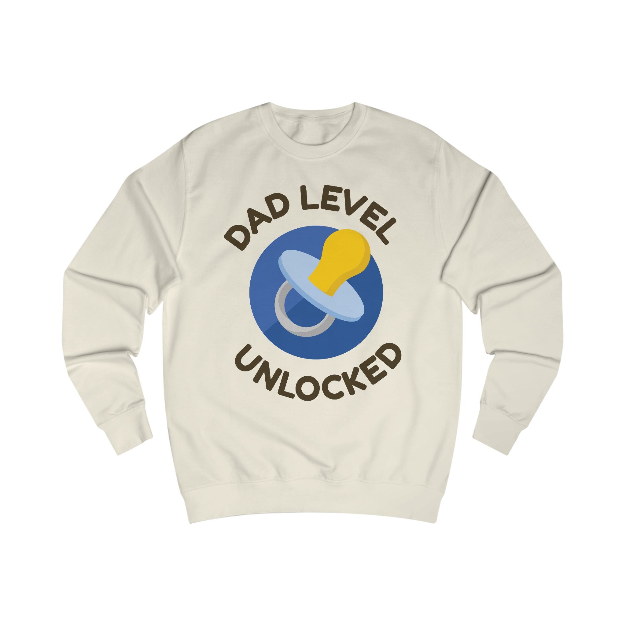 Dad Level Unlocked Sweatshirt — New Dad Pacifier Graphic Crewneck