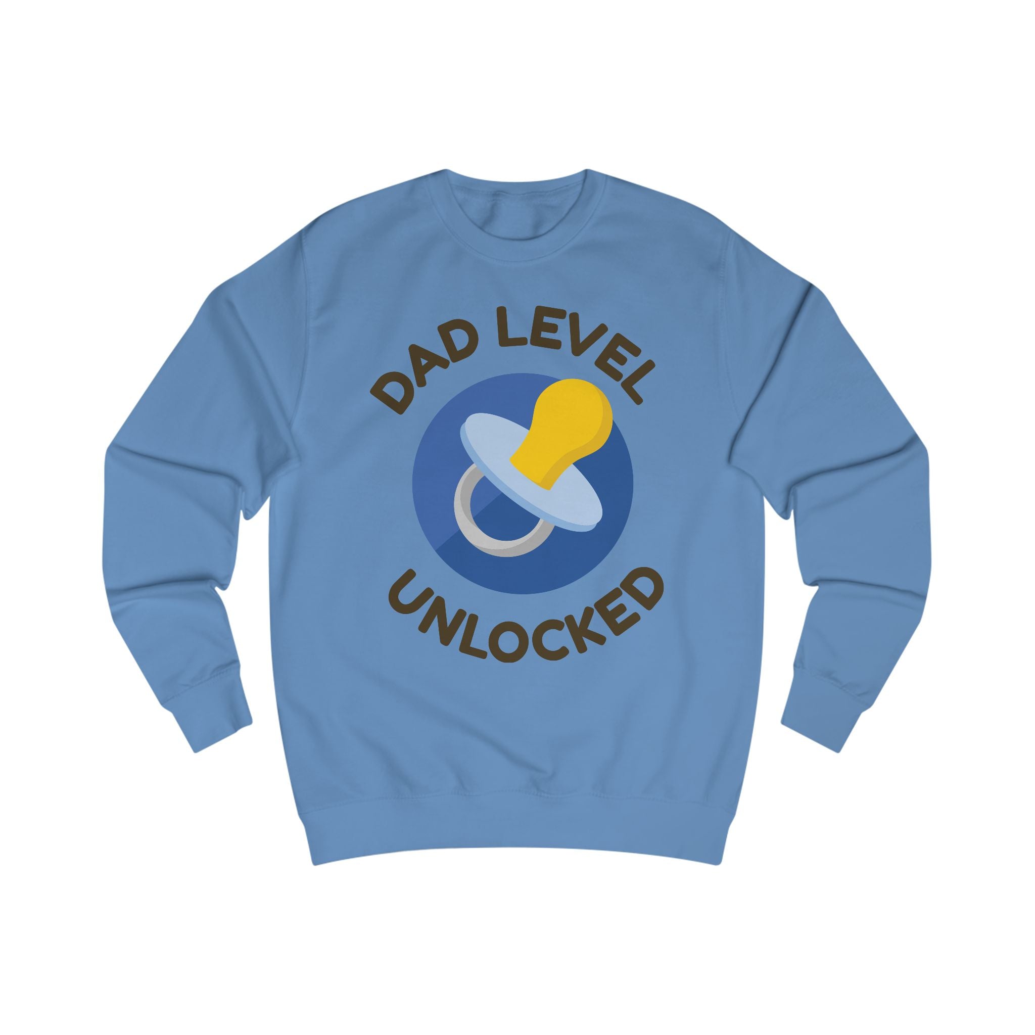 Dad Level Unlocked Sweatshirt — New Dad Pacifier Graphic Crewneck