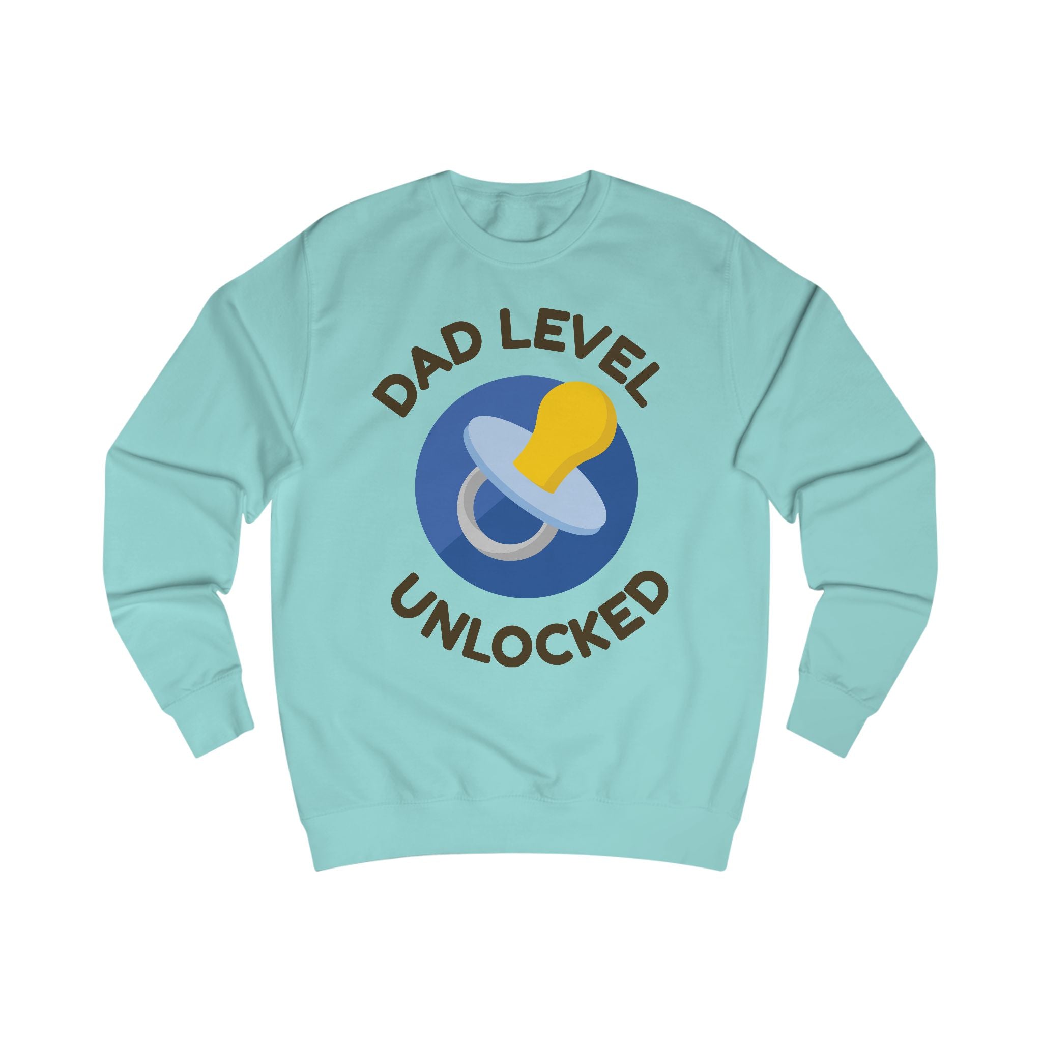 Dad Level Unlocked Sweatshirt — New Dad Pacifier Graphic Crewneck