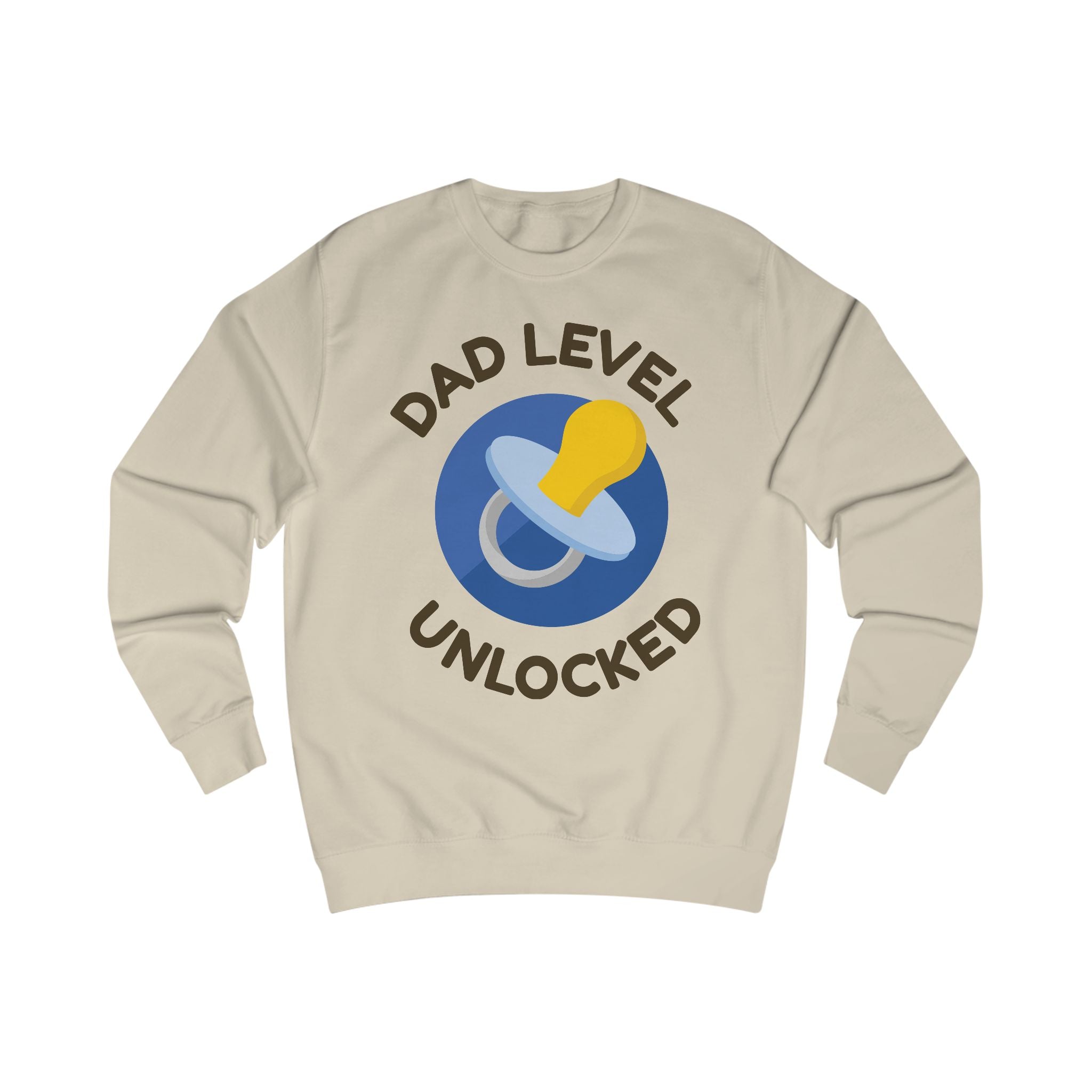 Dad Level Unlocked Sweatshirt — New Dad Pacifier Graphic Crewneck