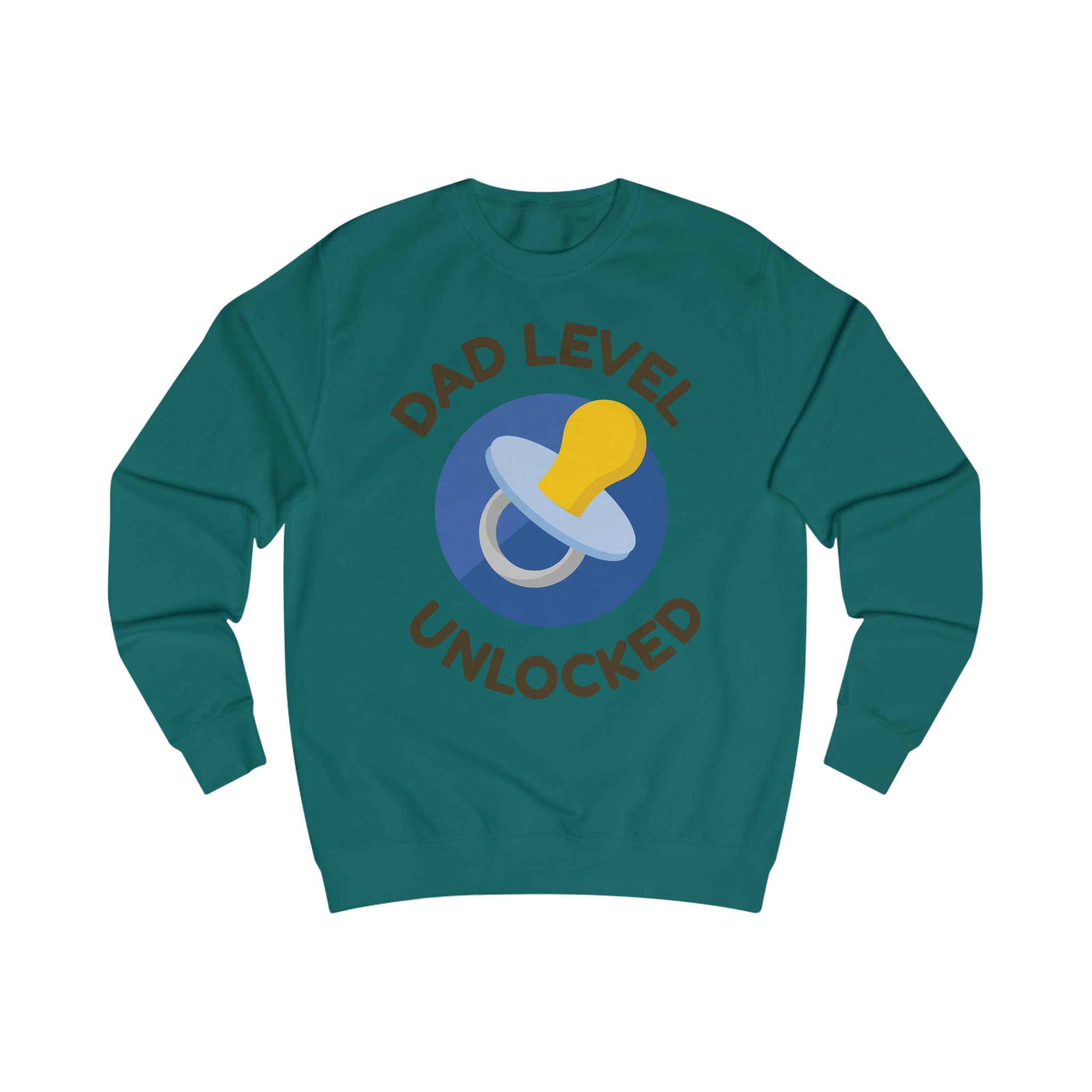 Dad Level Unlocked Sweatshirt — New Dad Pacifier Graphic Crewneck