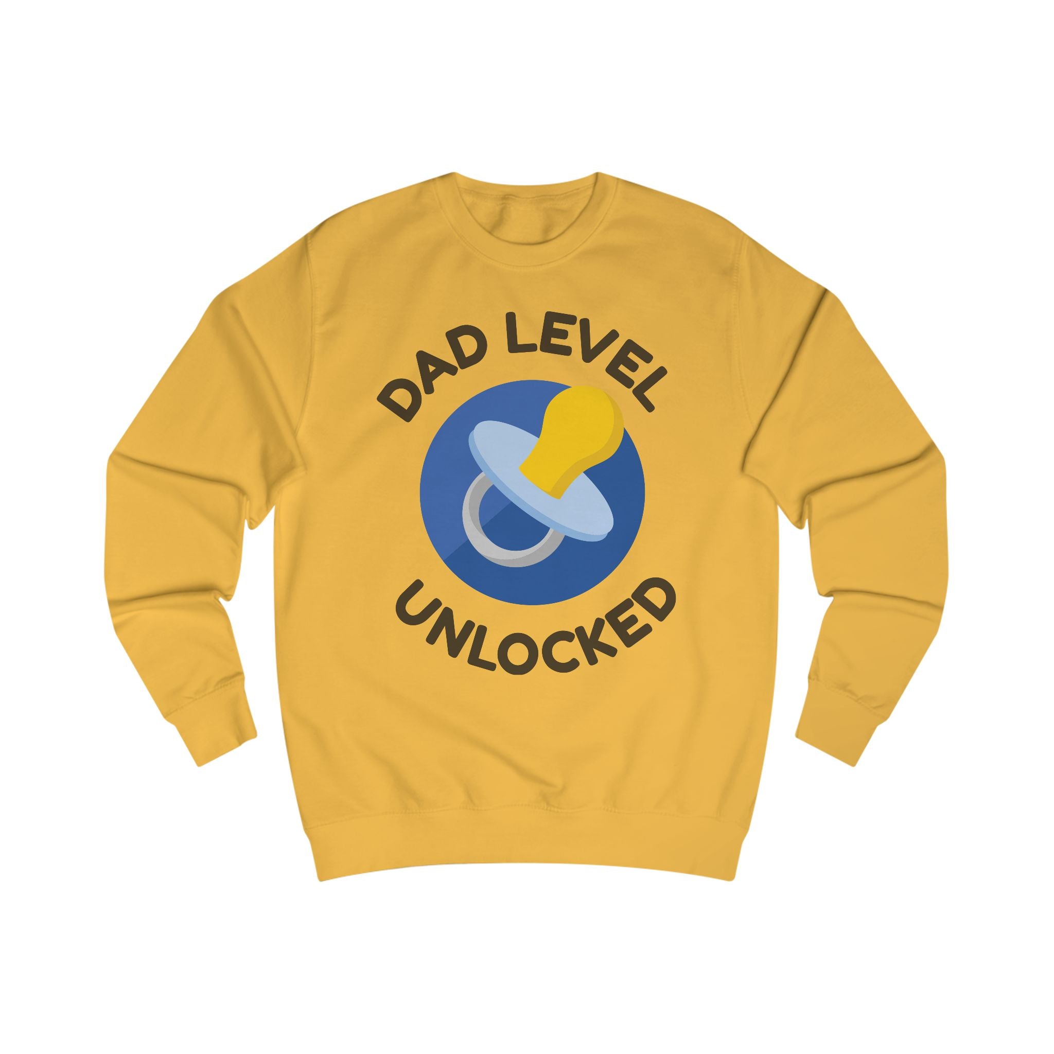 Dad Level Unlocked Sweatshirt — New Dad Pacifier Graphic Crewneck