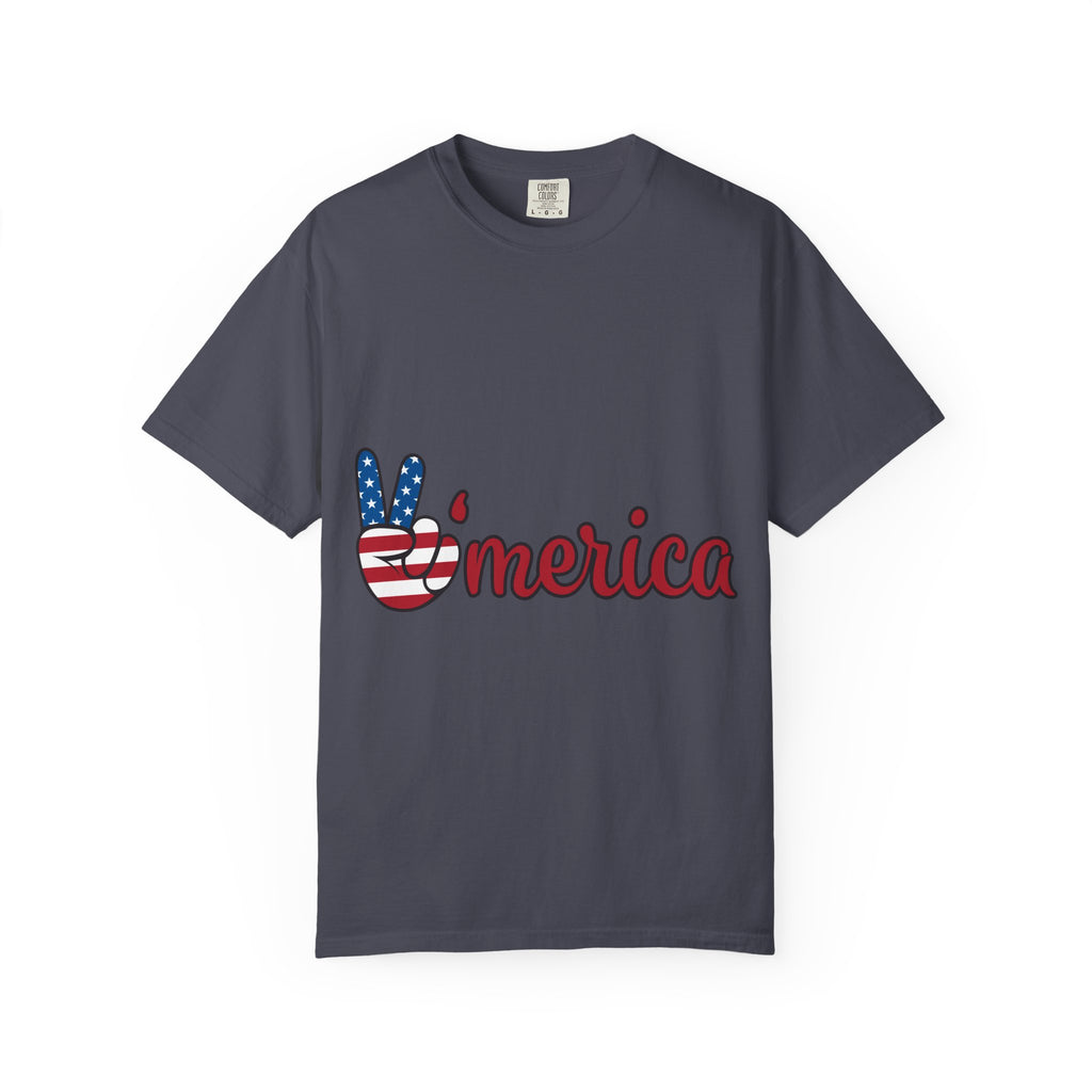 'Merica Peace Sign T-Shirt — Patriotic USA Flag Graphic Tee for 4th of July
