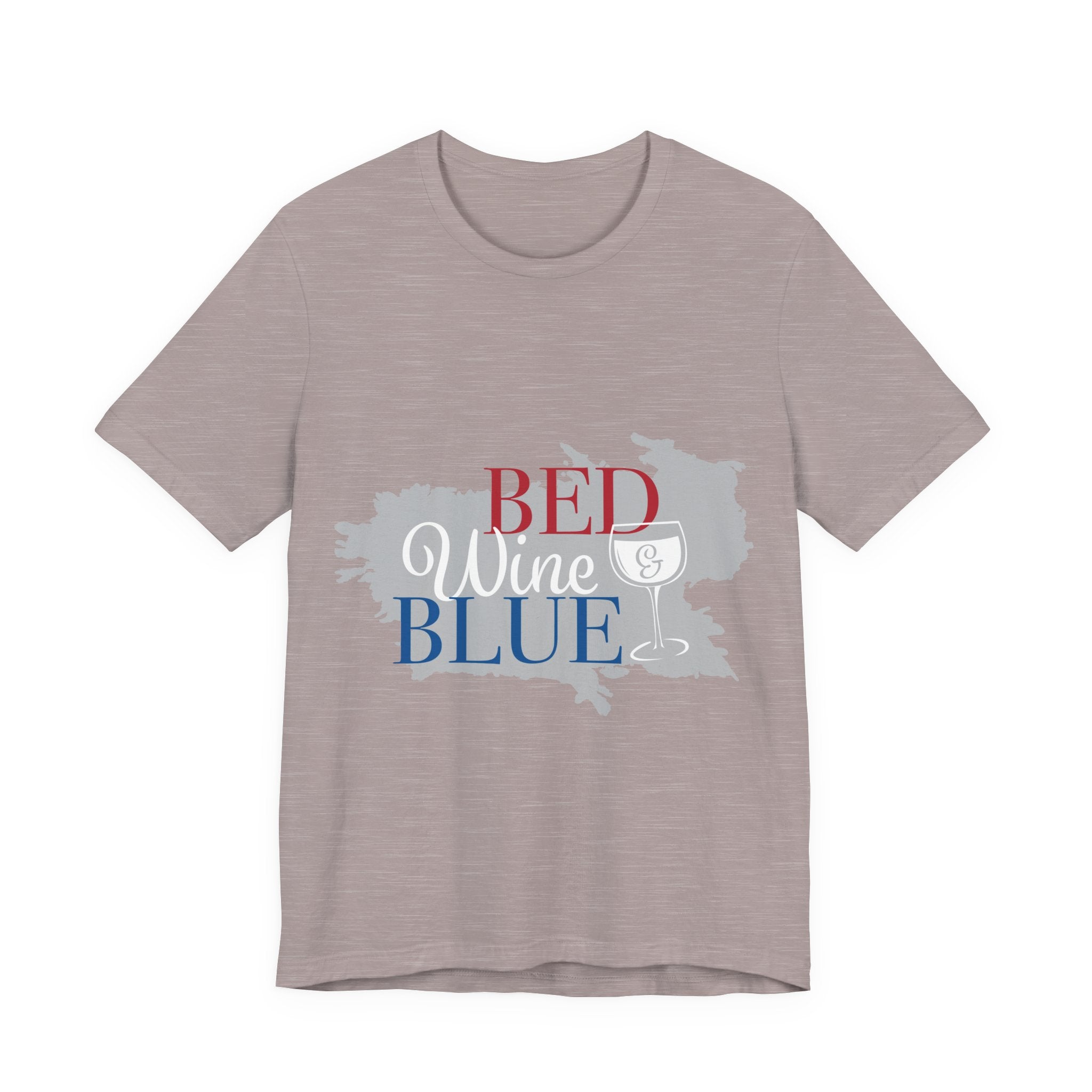 Bed Wine & Blue T-Shirt — Patriotic Red, White & Blue Wine Tee