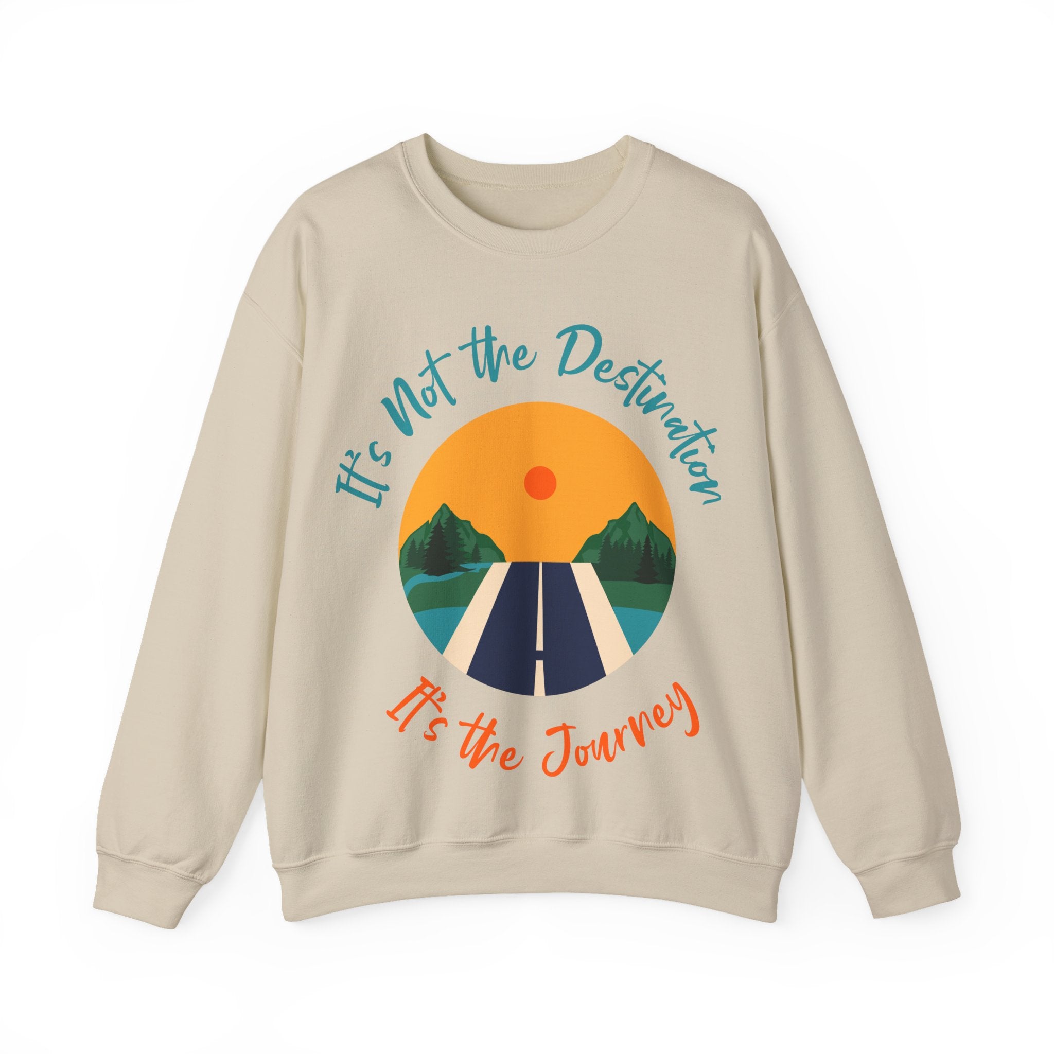 Crewneck Sweatshirt — "It's Not the Destination, It's the Journey" Retro Road Trip Design