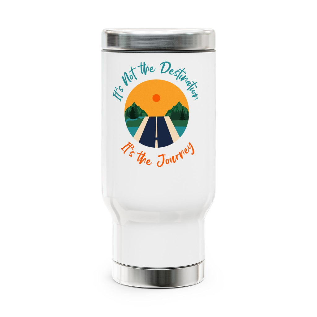 Travel Mug — 'It's Not the Destination, It's the Journey' Scenic Road Stainless Steel Tumbler (14oz)