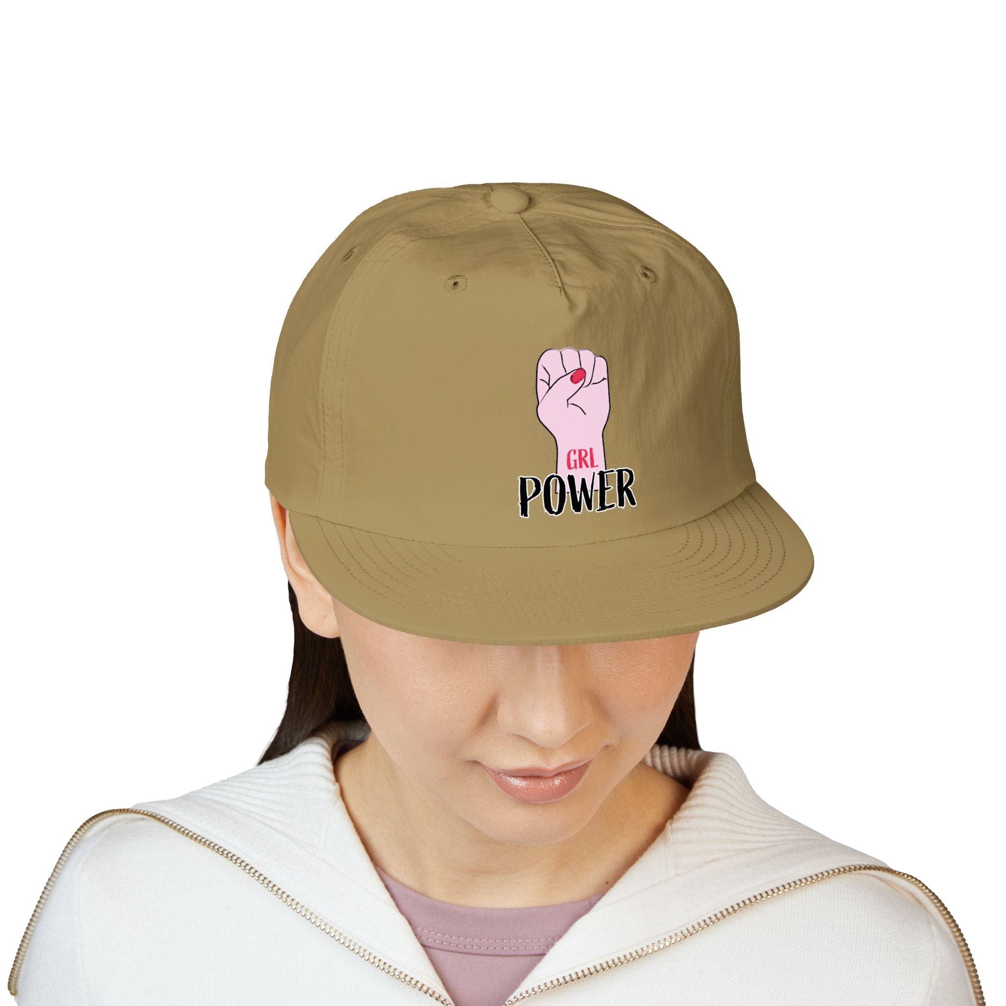 Surf Cap — "GRL POWER" Raised Fist Embroidered Surf Cap