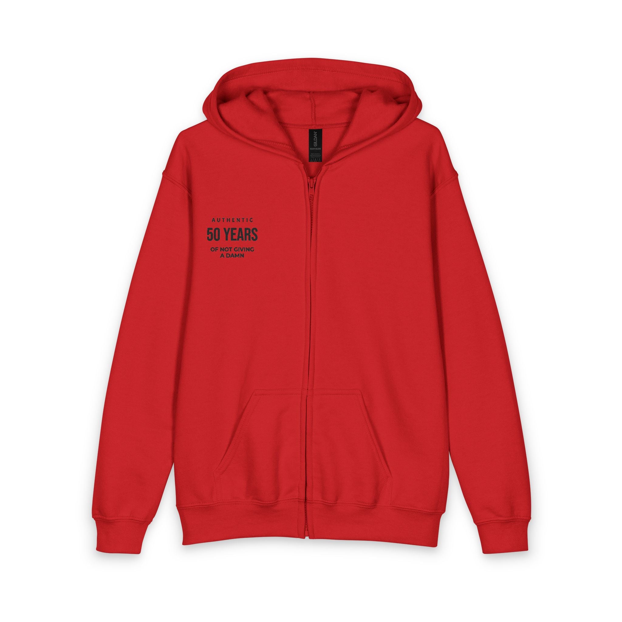 Youth Zipped Hoodie — "50 Years of Source Control" Minimal Anniversary Zip-Up