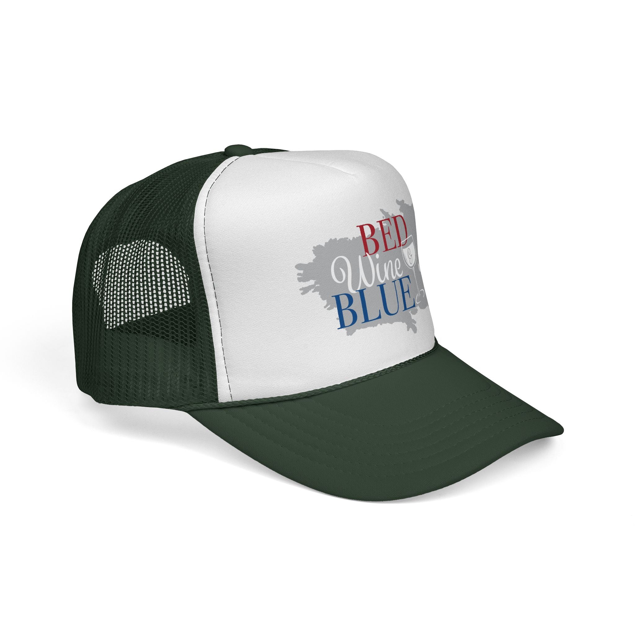 Trucker Cap — "Red Wine Blue" Patriotic Wine Lover Mesh Hat