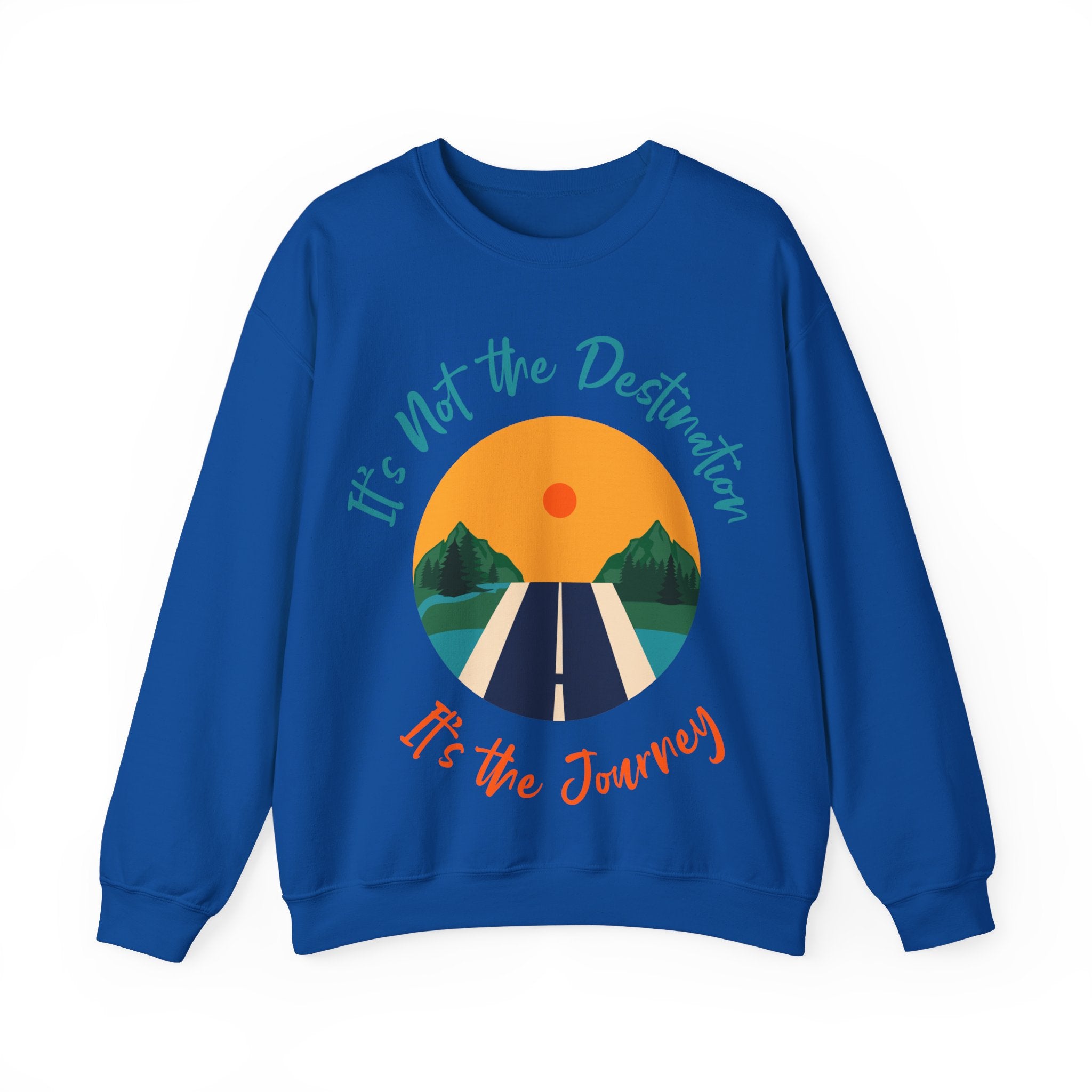 Crewneck Sweatshirt — "It's Not the Destination, It's the Journey" Retro Road Trip Design