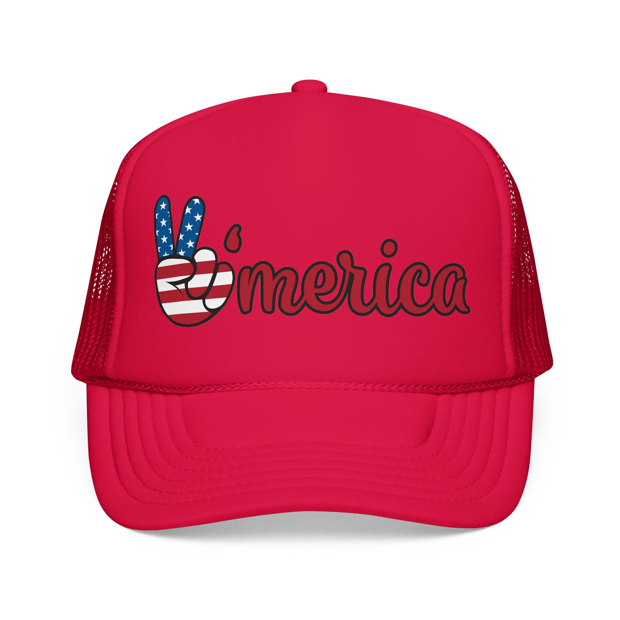 Trucker Hat — 'Merica Peace Sign USA Flag Foam Trucker Hat