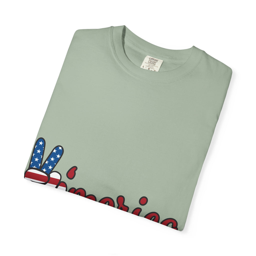 'Merica Peace Sign T-Shirt — Patriotic USA Flag Graphic Tee for 4th of July