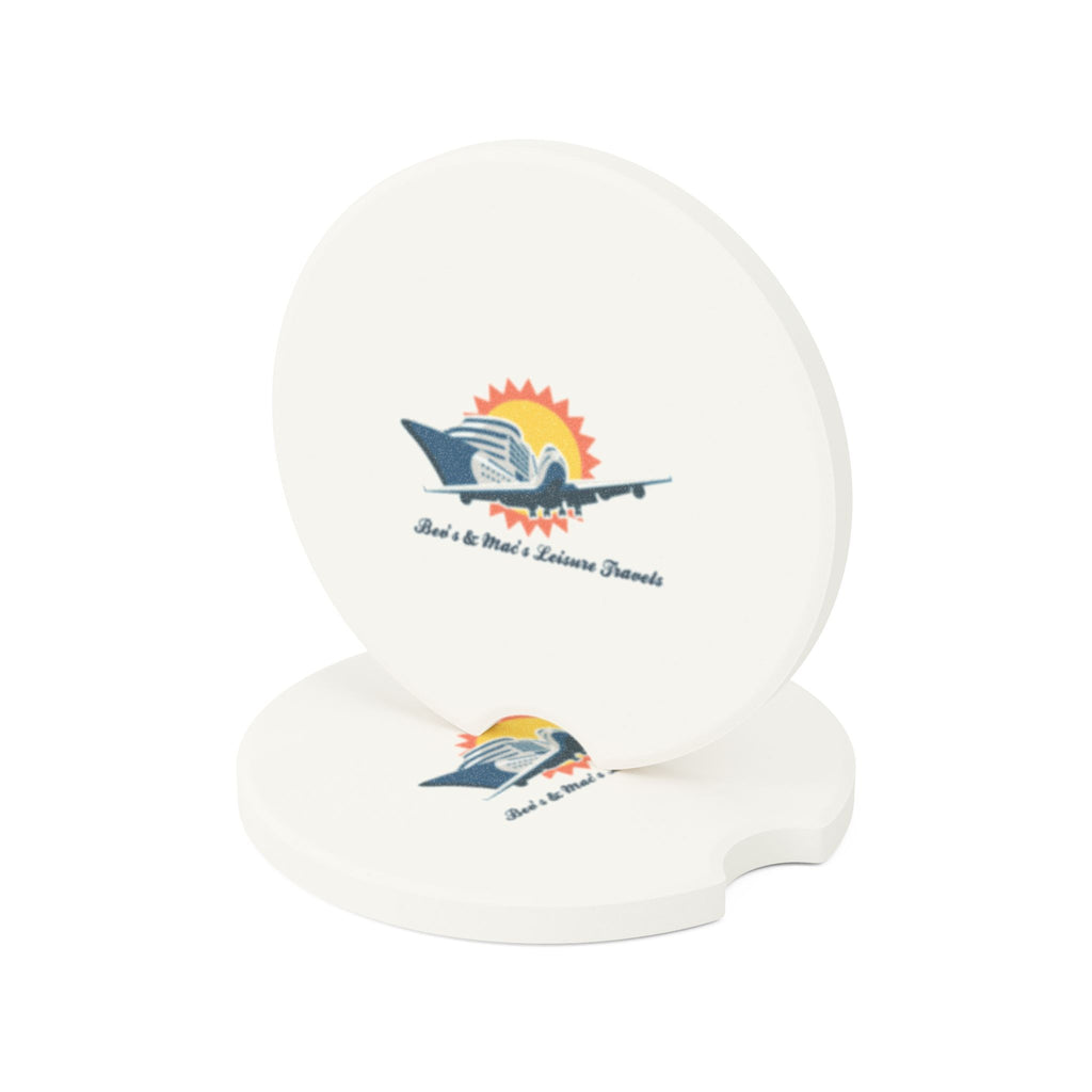 Soapstone Car Coaster — Vintage Airplane Travel Logo Car Cup Holder Protector