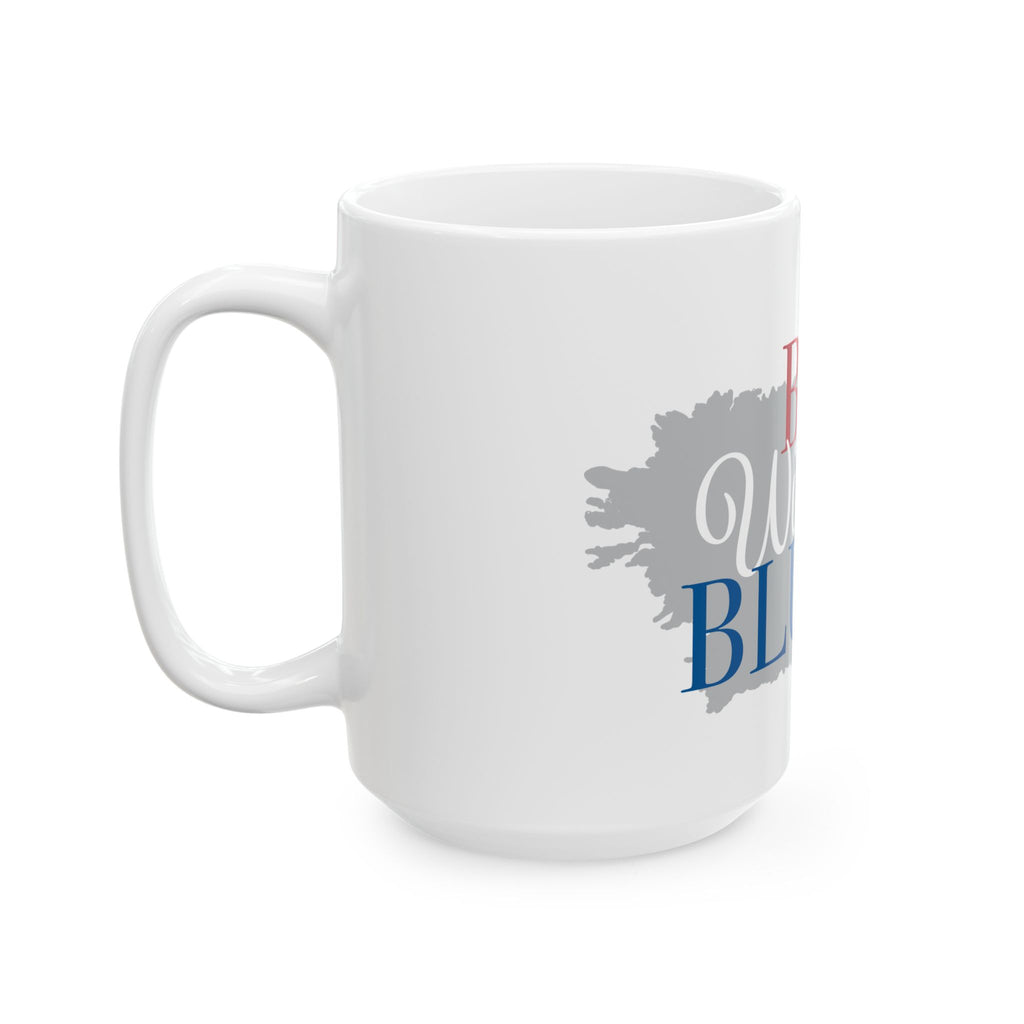 Wine Red White & Blue Mug – Patriotic "Red Wine Blue" Ceramic Coffee Cup