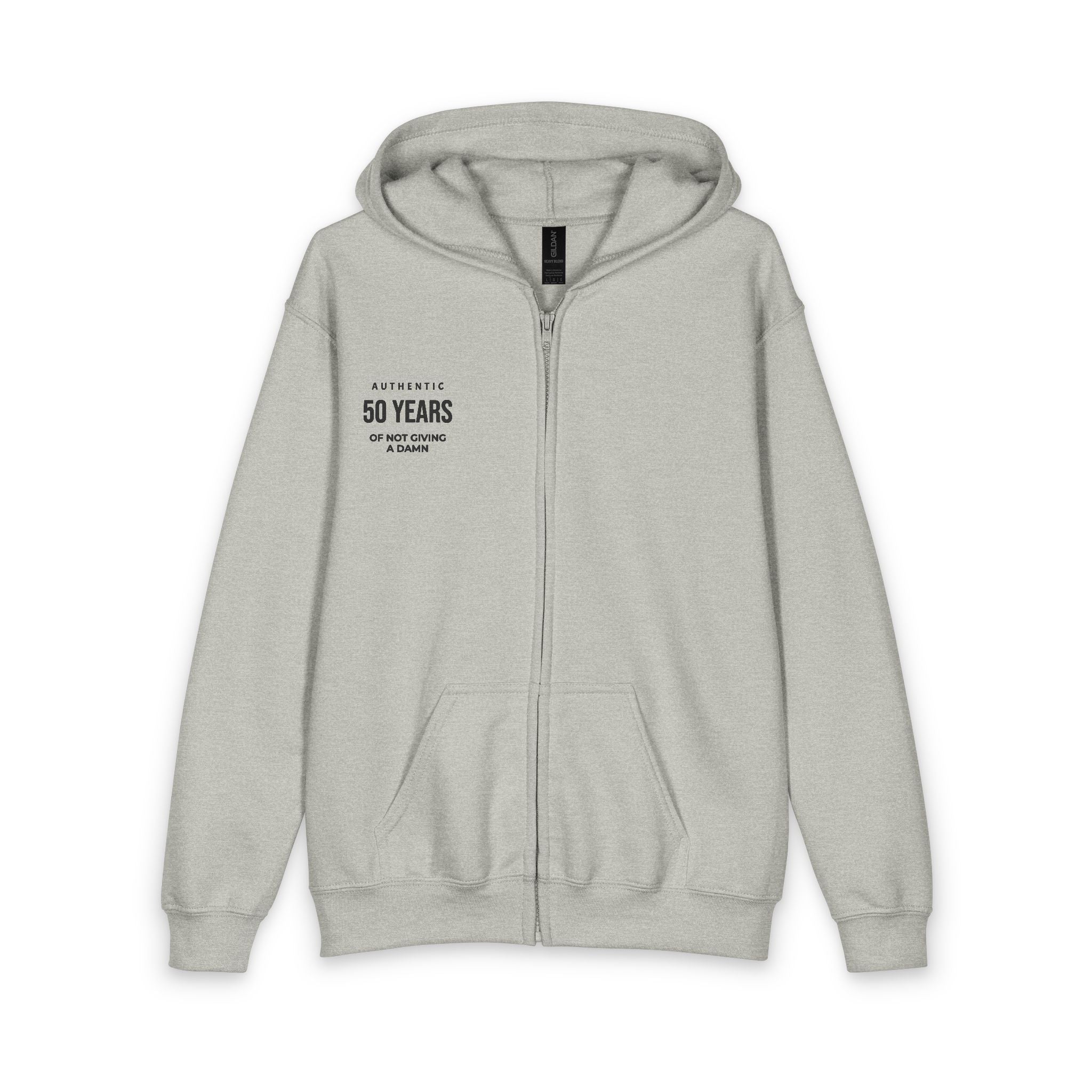 Youth Zipped Hoodie — "50 Years of Source Control" Minimal Anniversary Zip-Up