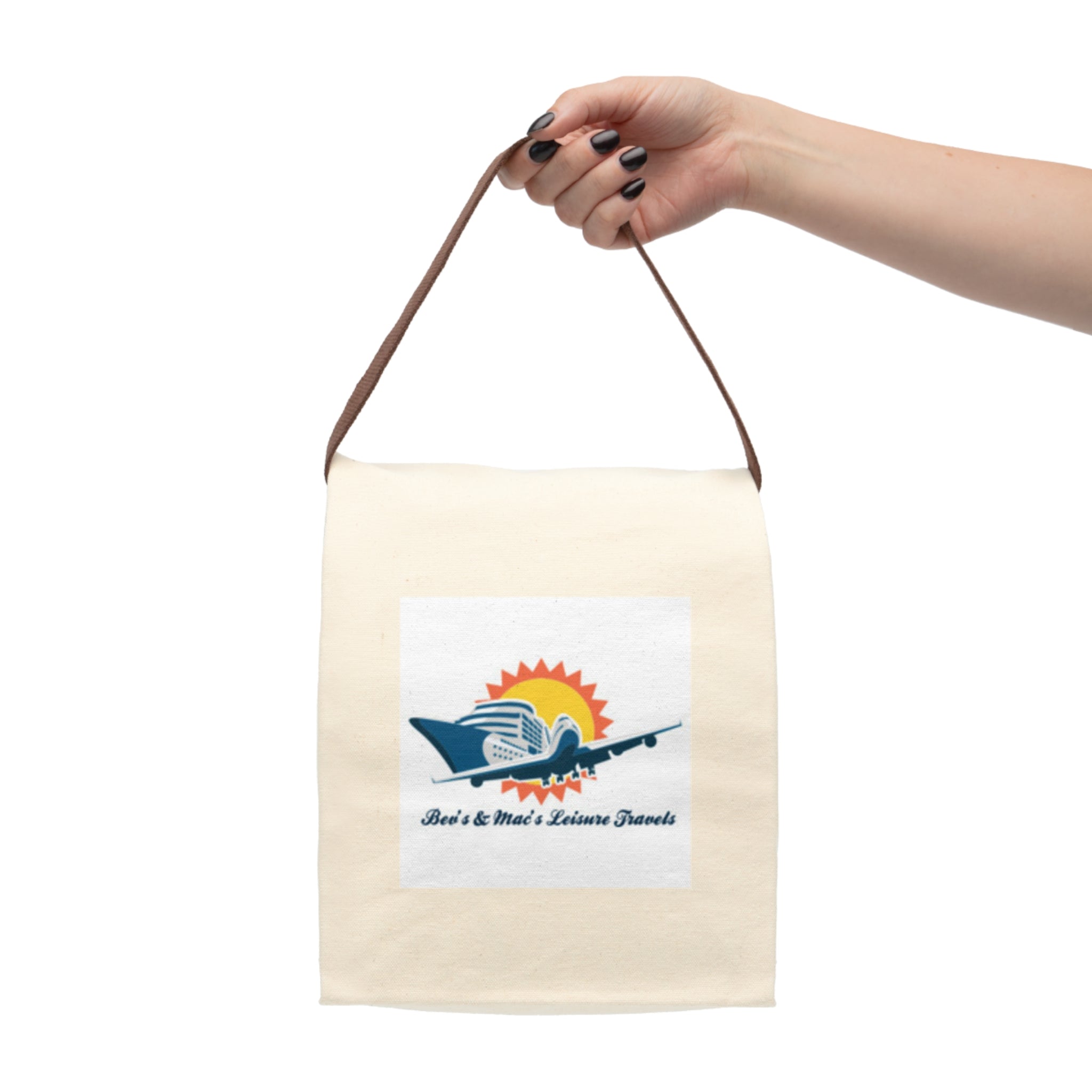 Canvas Lunch Bag — Retro Airplane Travel Logo Lunch Tote