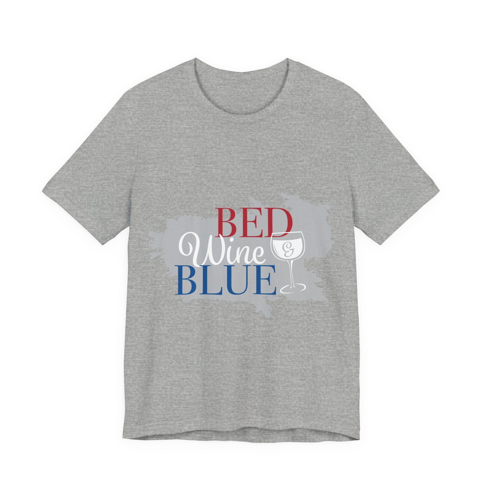 Bed Wine & Blue T-Shirt — Patriotic Red, White & Blue Wine Tee