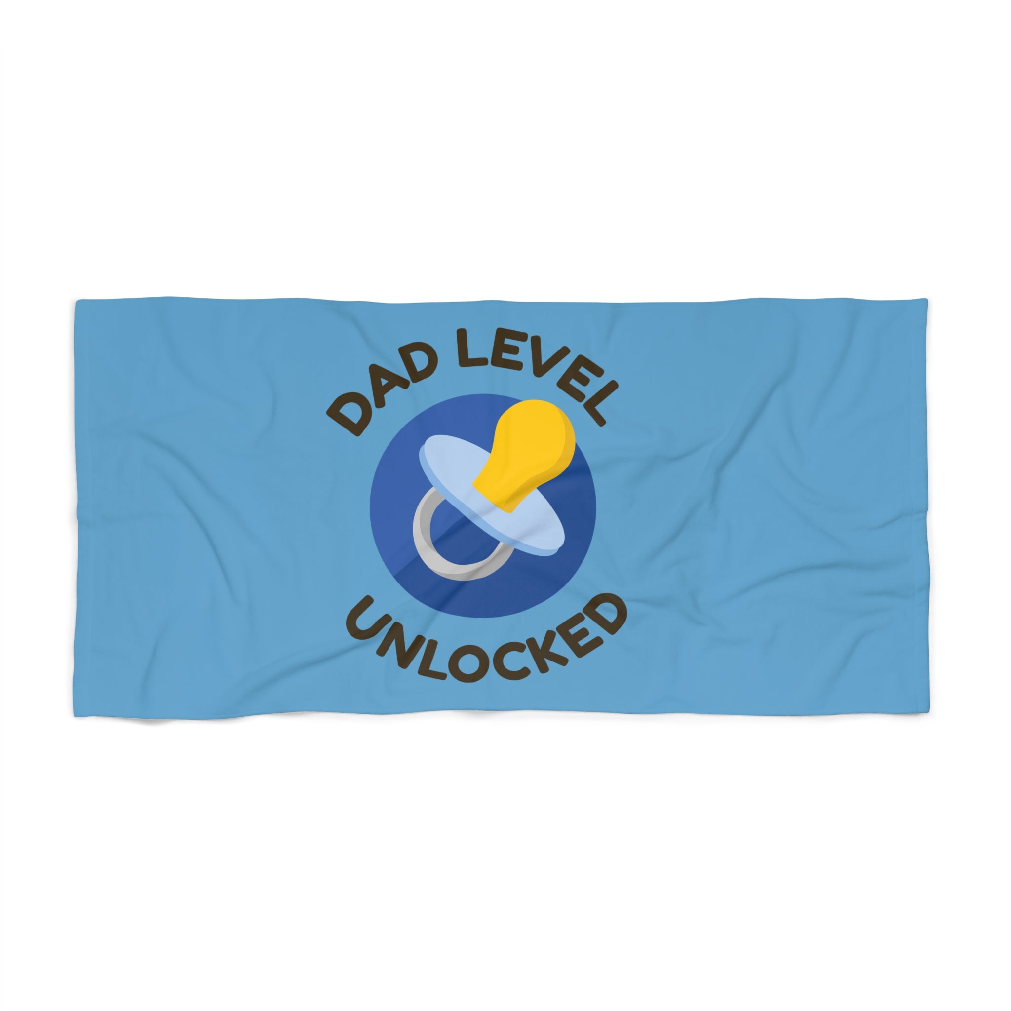 Dad Level Unlocked Beach Towel — New Dad Pacifier Design