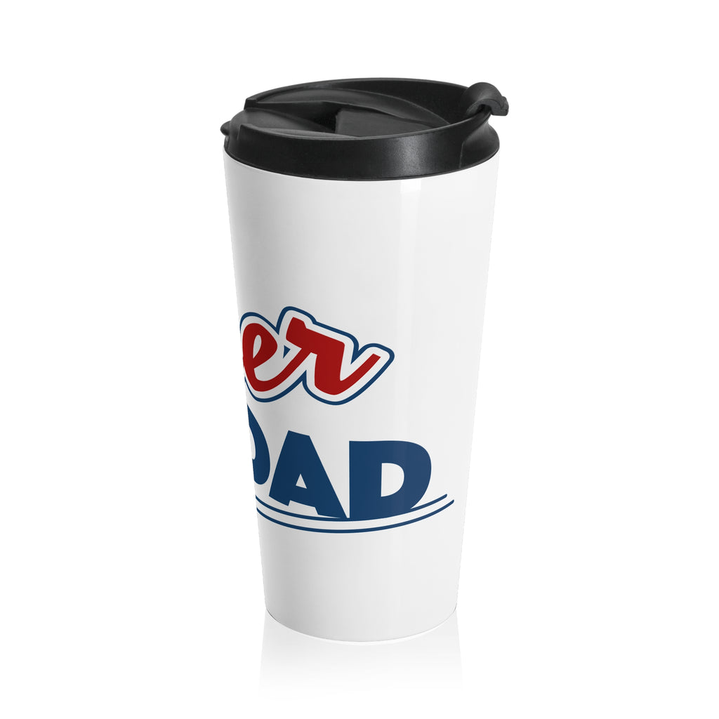 Superdad Stainless Steel Travel Mug — "Super Dad" Insulated Coffee Tumbler