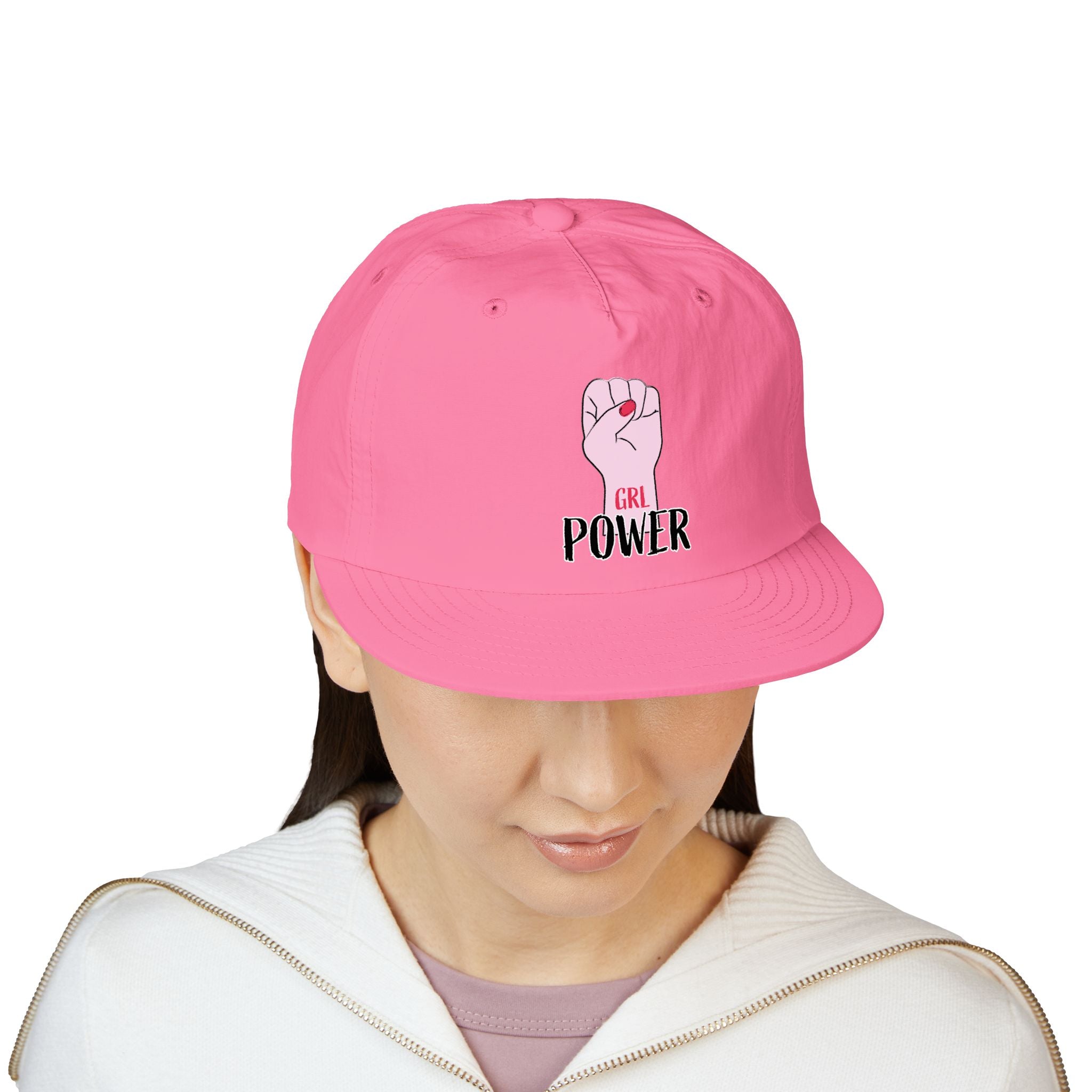 Surf Cap — "GRL POWER" Raised Fist Embroidered Surf Cap