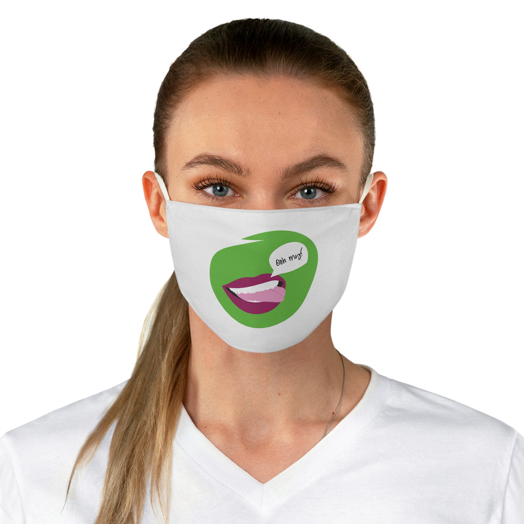 Fabric Face Mask — Graphic Lip Smile Mask with "bite me" Speech Bubble