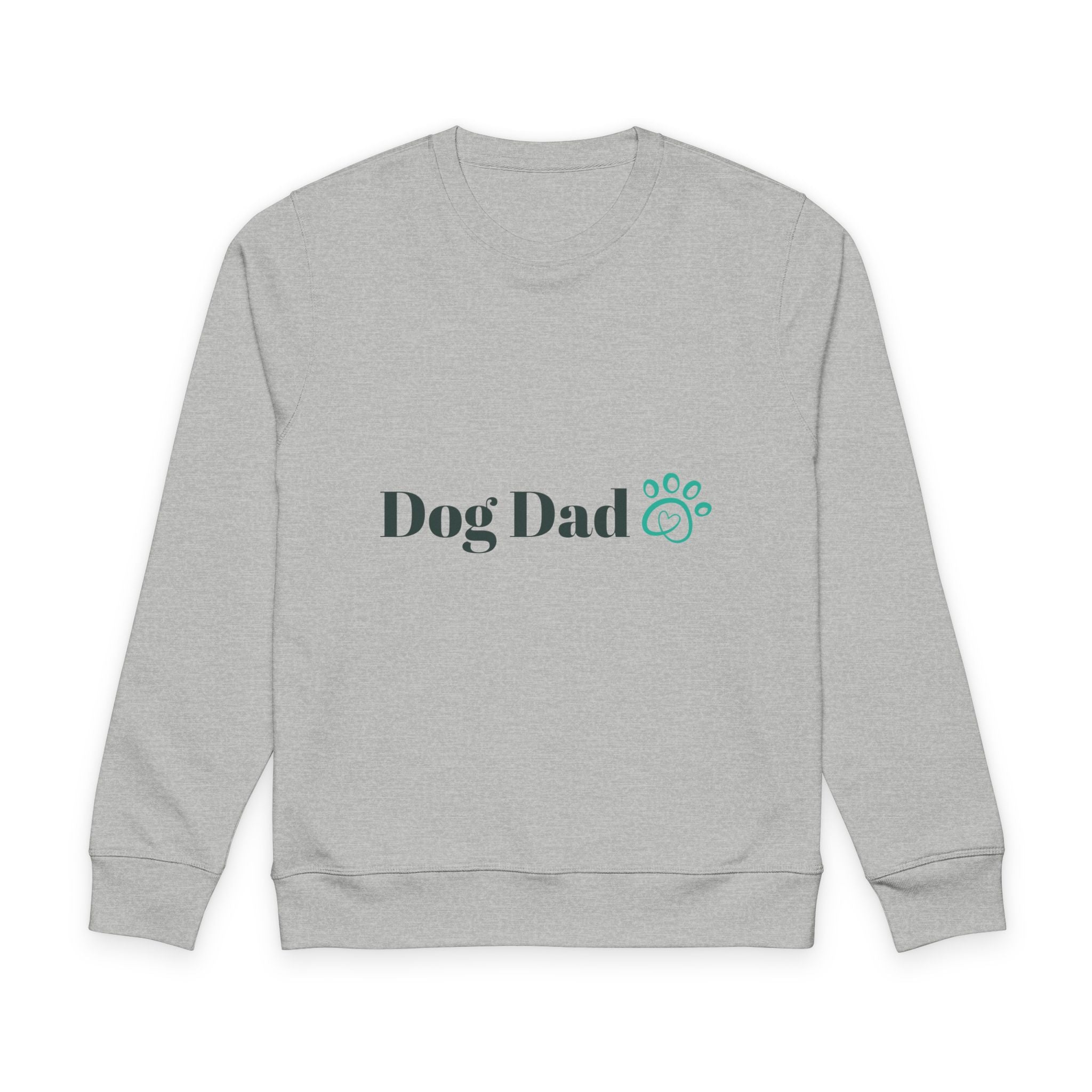Dog Dad Sweatshirt – Minimal Paw Graphic Organic Crewneck