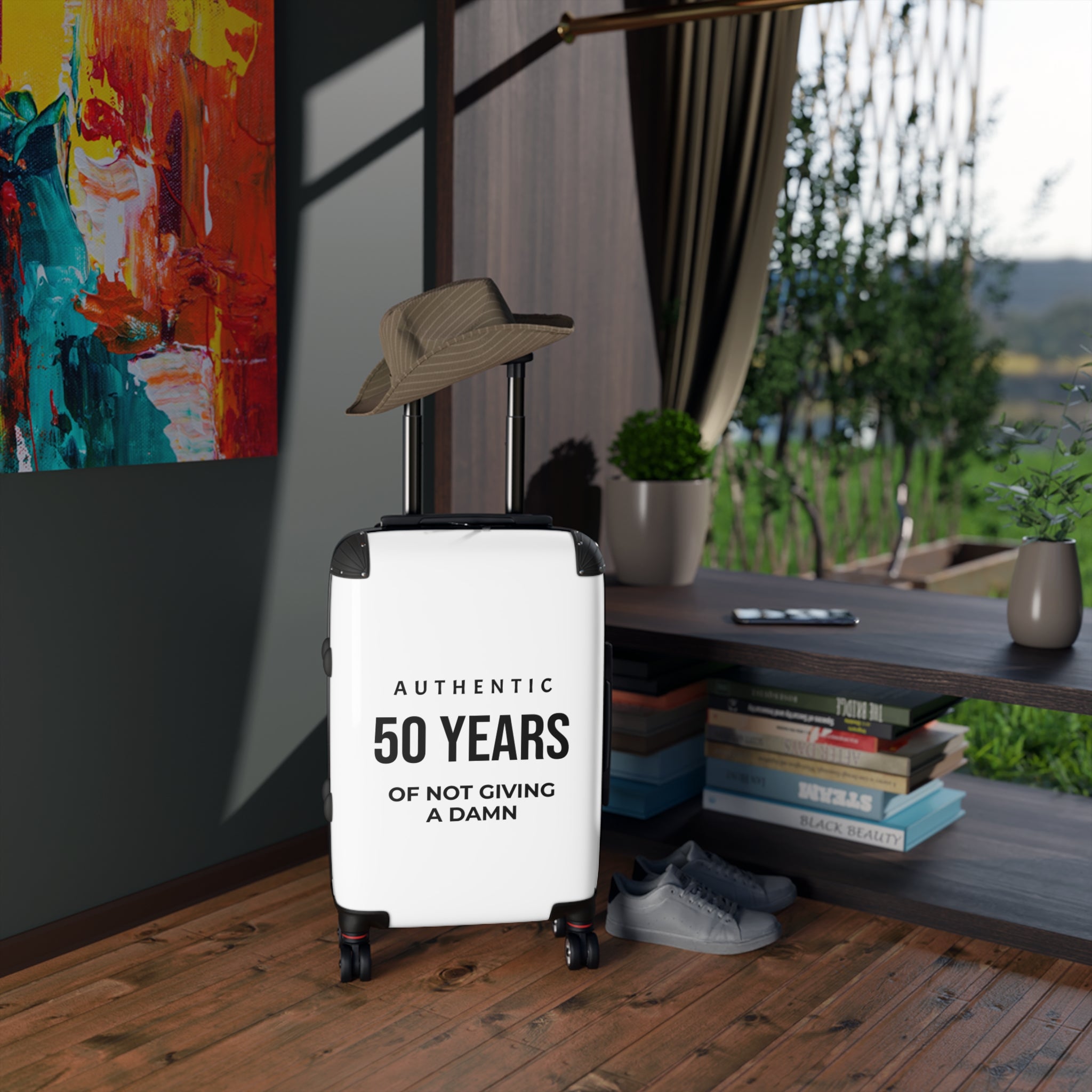 Suitcase - "Authentic 50 Years of Not Giving a Damn" Travel Carry-On