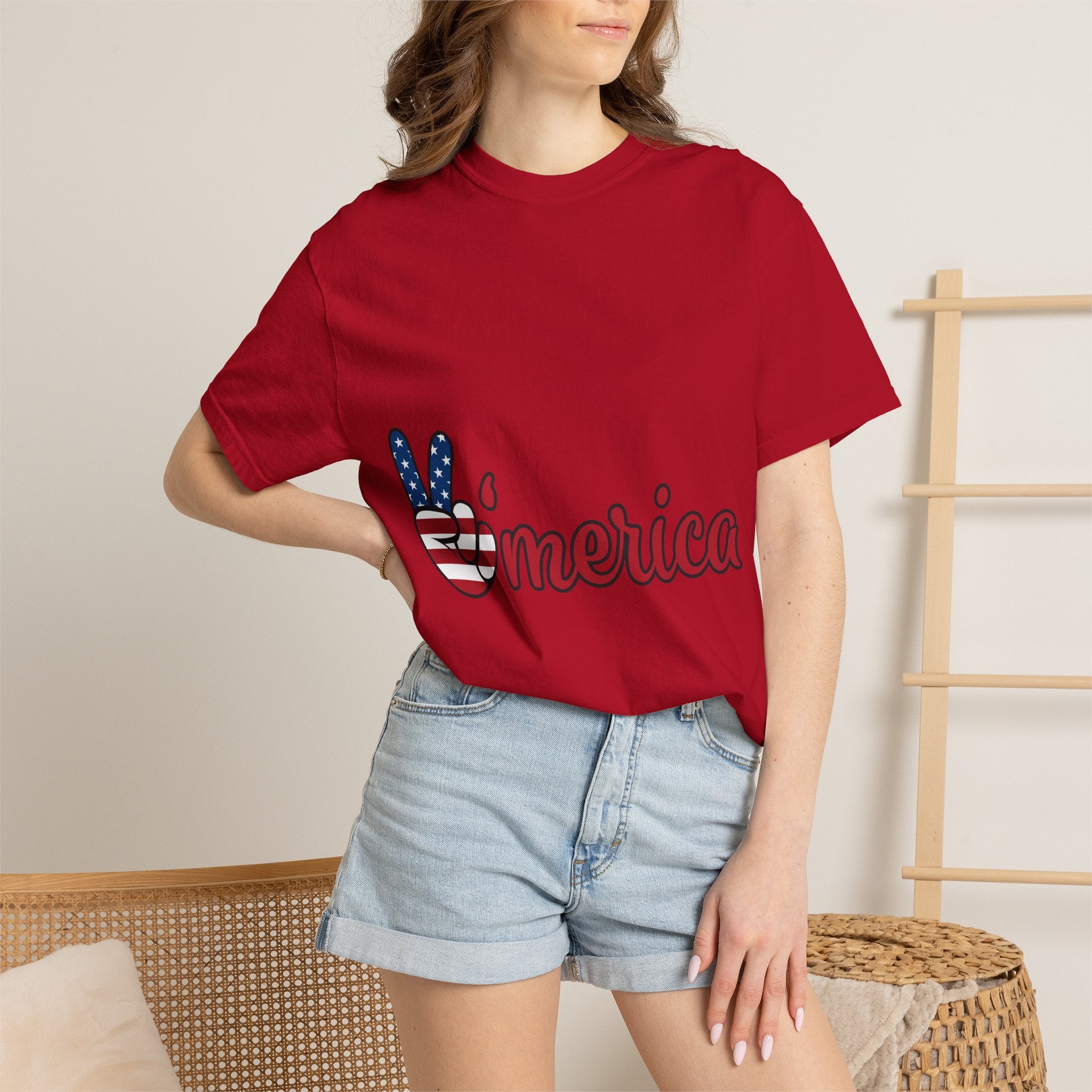 'Merica Peace Sign T-Shirt — Patriotic USA Flag Graphic Tee for 4th of July