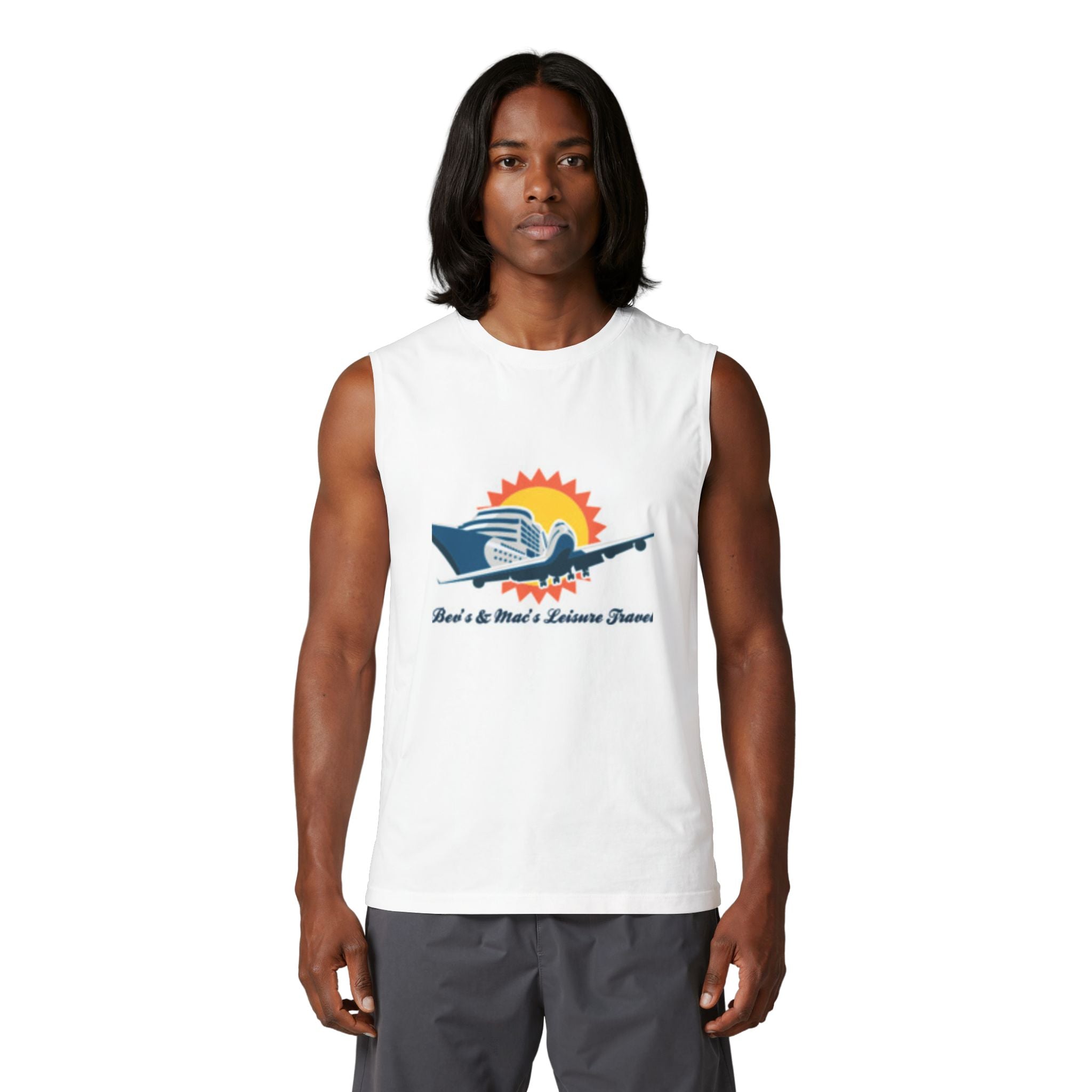 Vintage Travel Plane Tank Top — "Best & Mad's Leisure Tours" Graphic