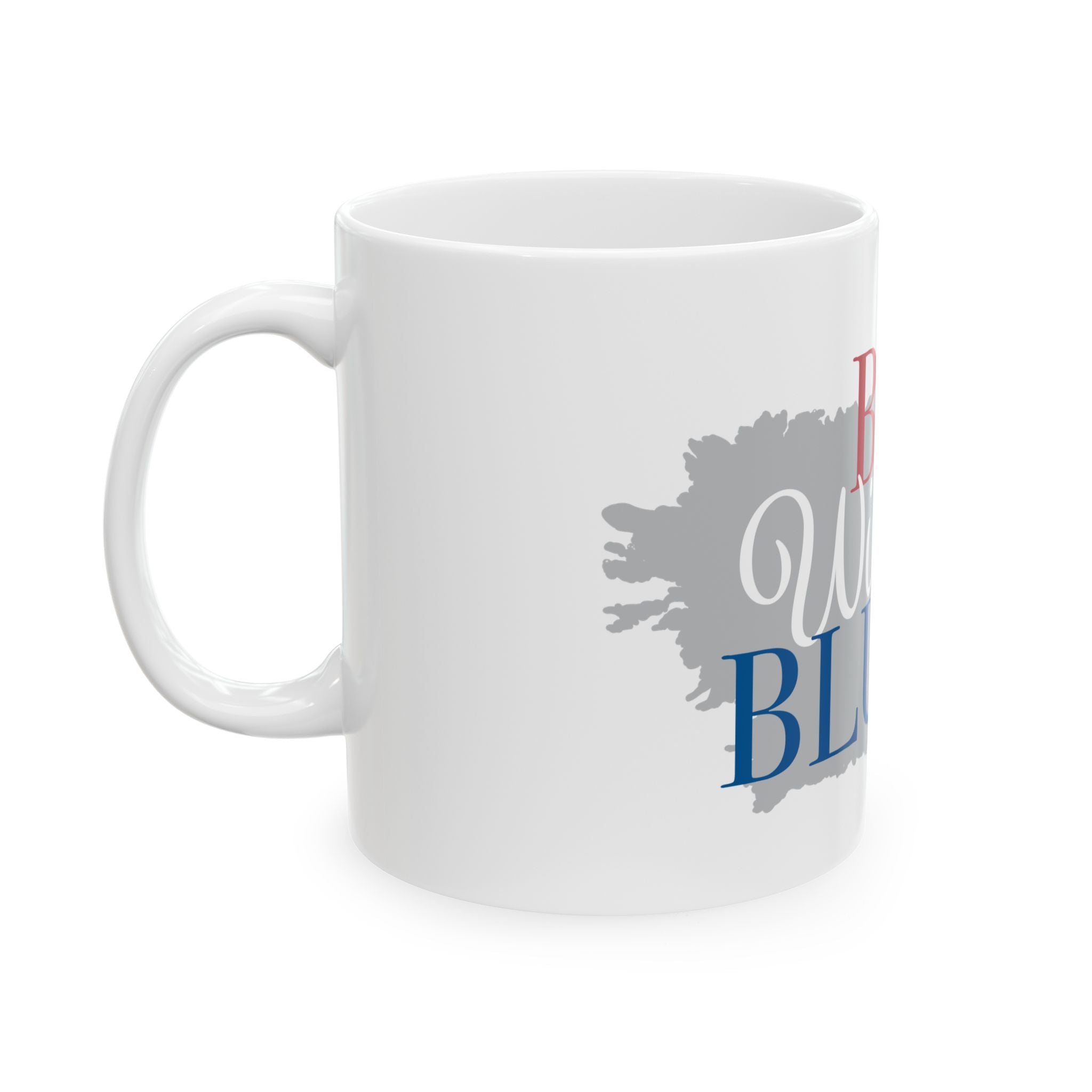 Wine Red White & Blue Mug – Patriotic "Red Wine Blue" Ceramic Coffee Cup
