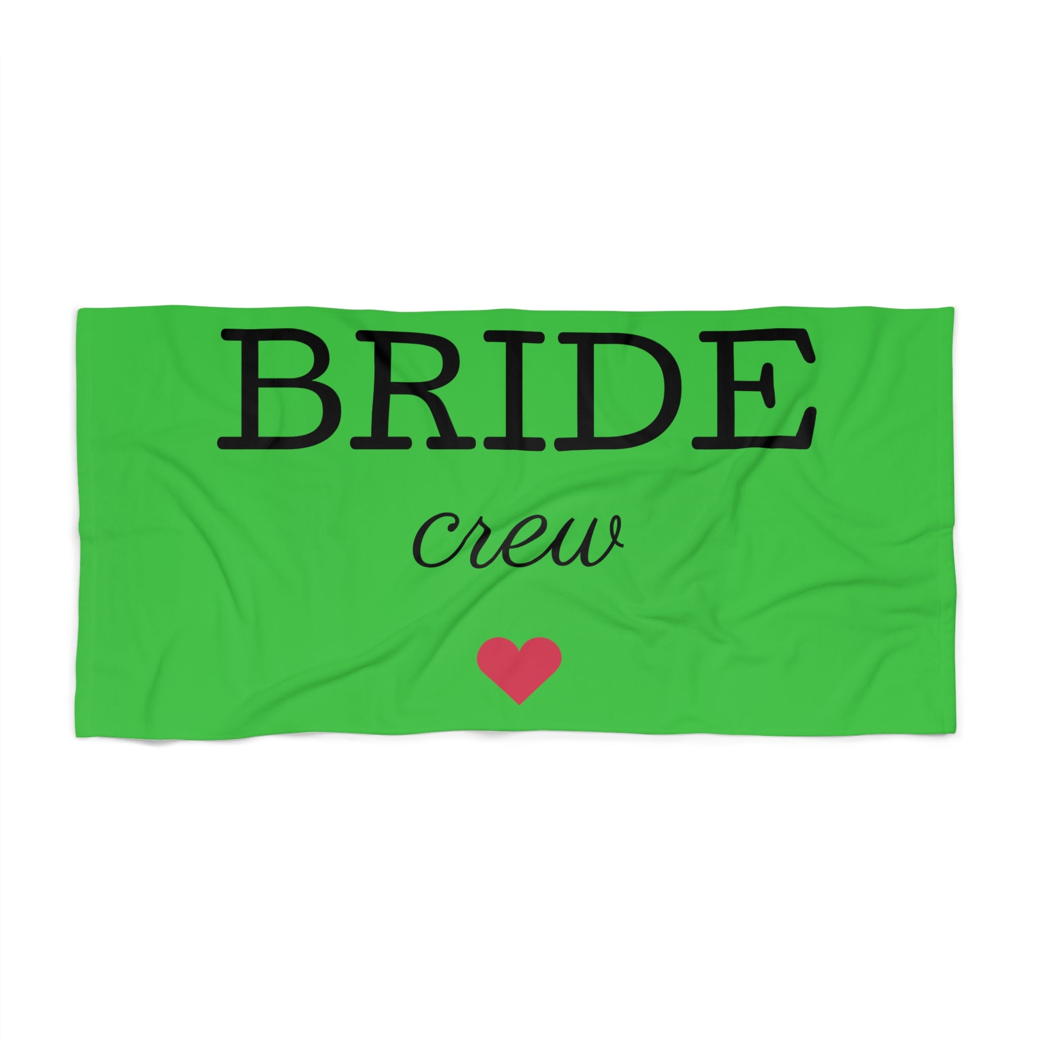Bride Crew Beach Towel — Bachelorette Party Pool & Beach Towel with Heart