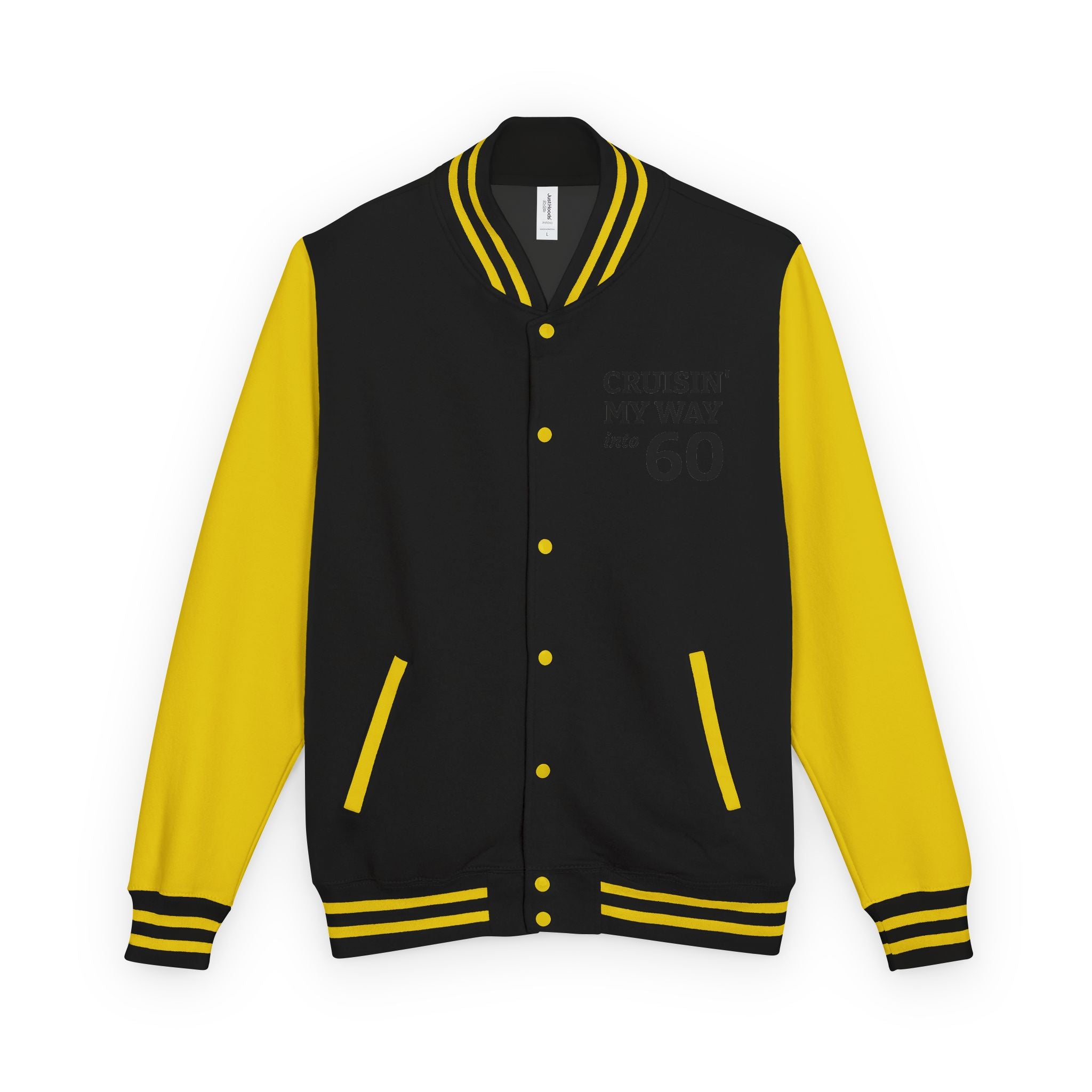 Letterman Jacket – “Cruisin’ My Way to 60” Retro Birthday Varsity Coat