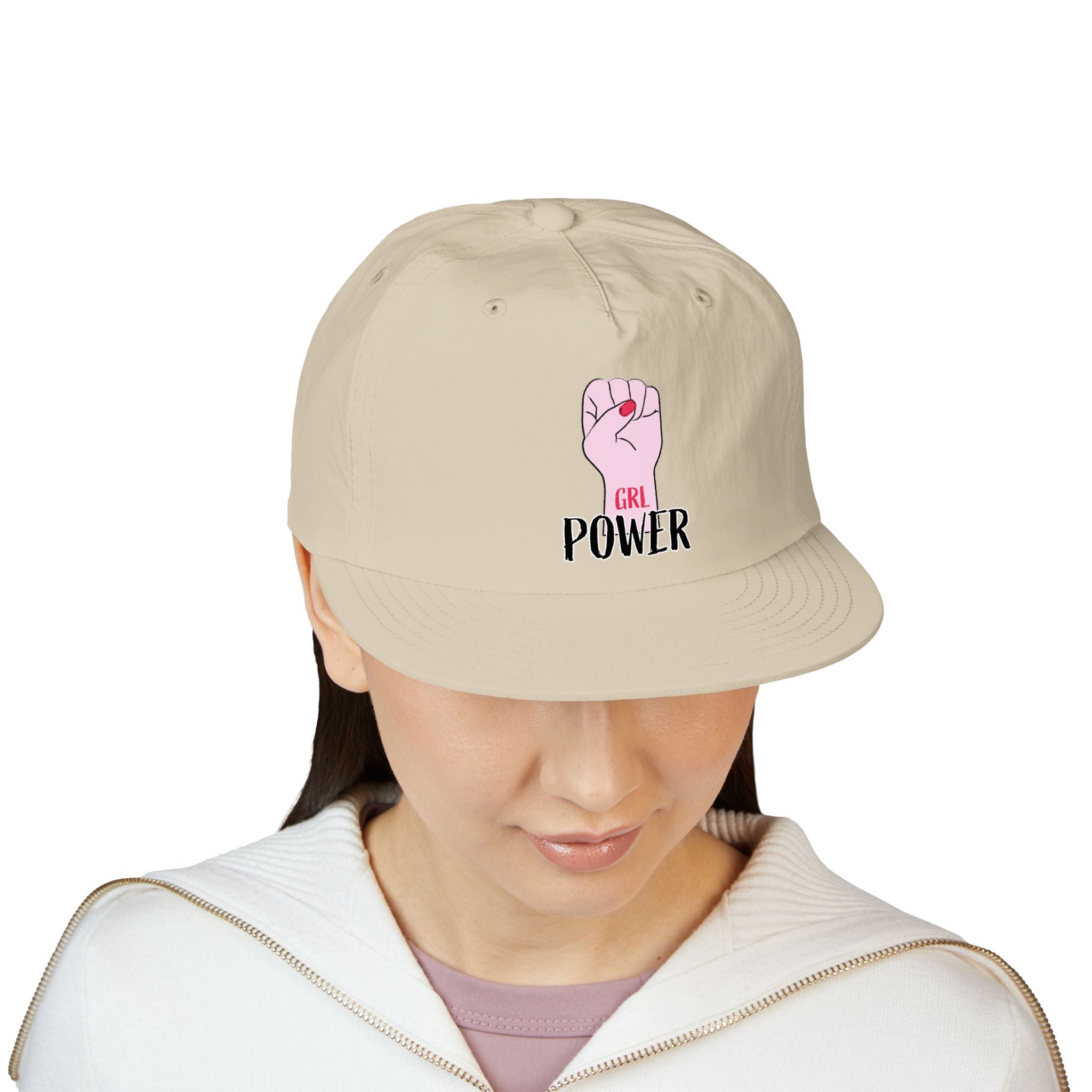 Surf Cap — "GRL POWER" Raised Fist Embroidered Surf Cap