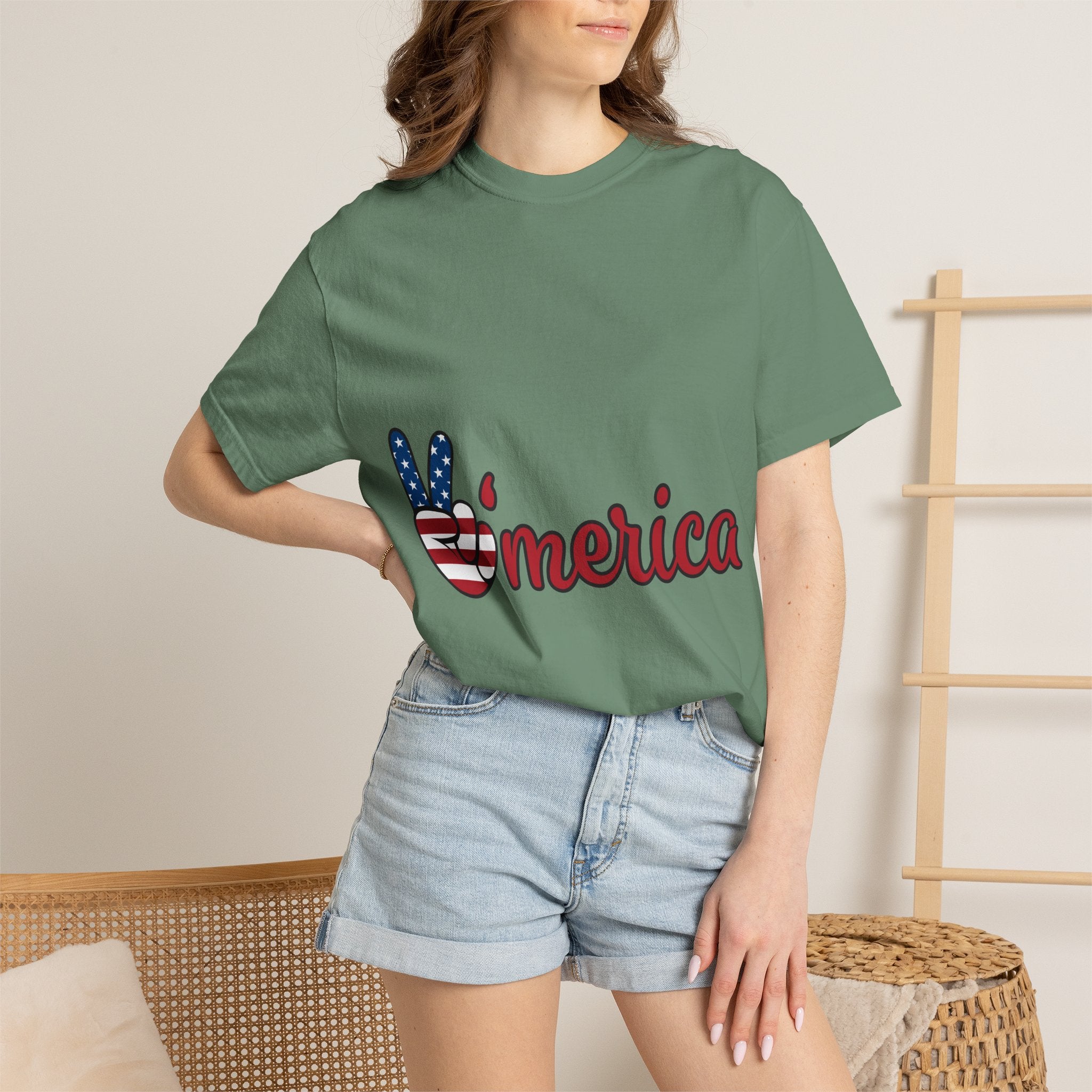 'Merica Peace Sign T-Shirt — Patriotic USA Flag Graphic Tee for 4th of July