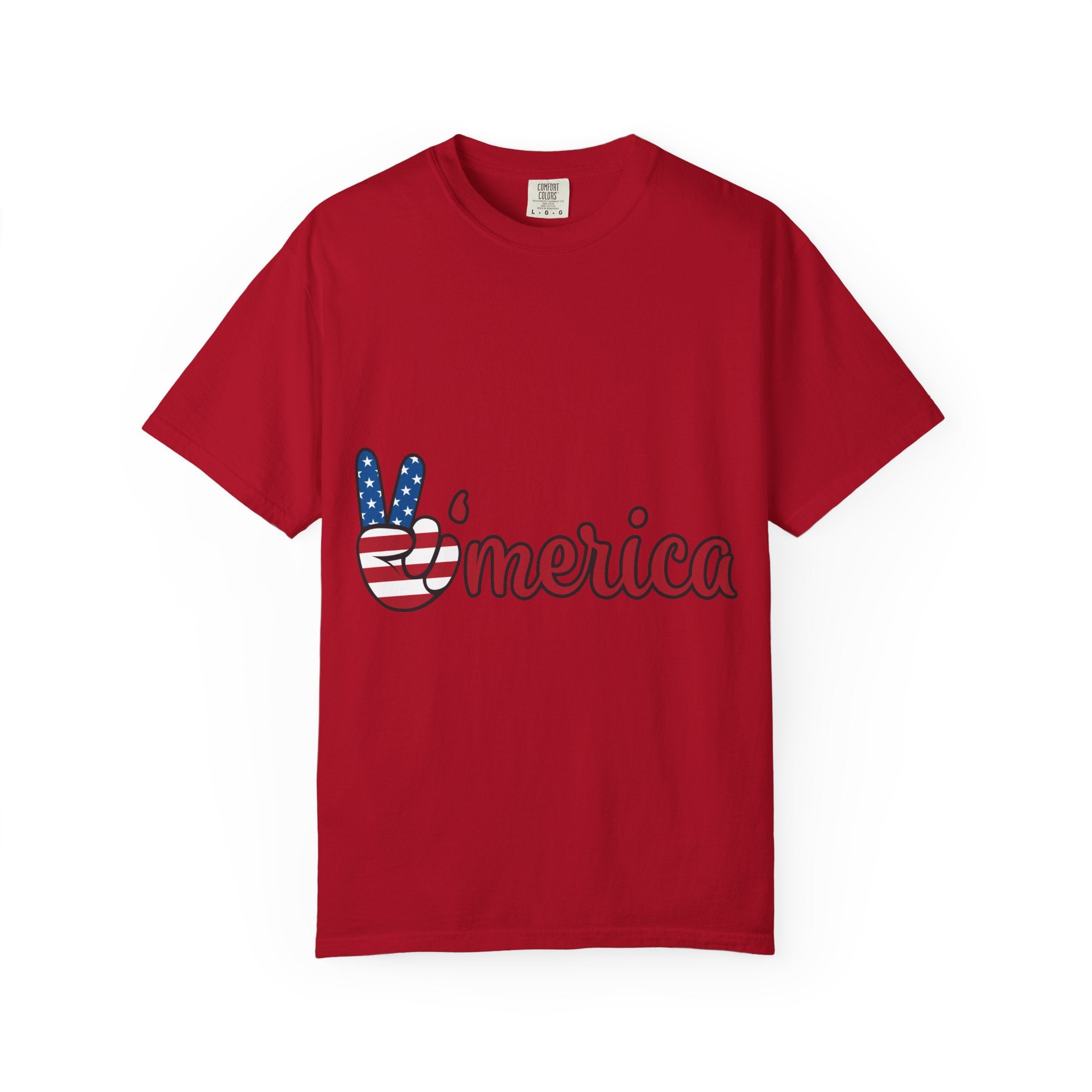 'Merica Peace Sign T-Shirt — Patriotic USA Flag Graphic Tee for 4th of July