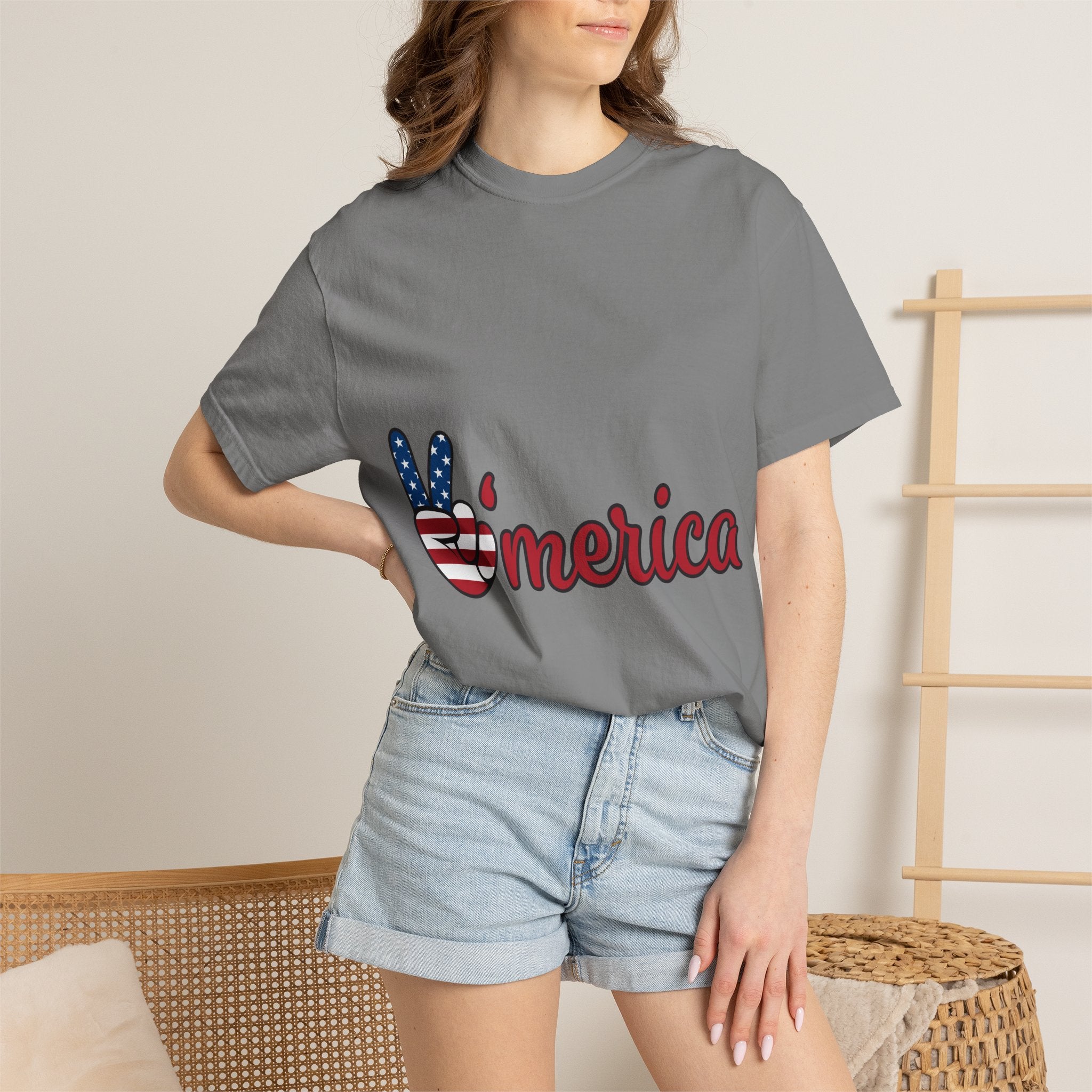 'Merica Peace Sign T-Shirt — Patriotic USA Flag Graphic Tee for 4th of July