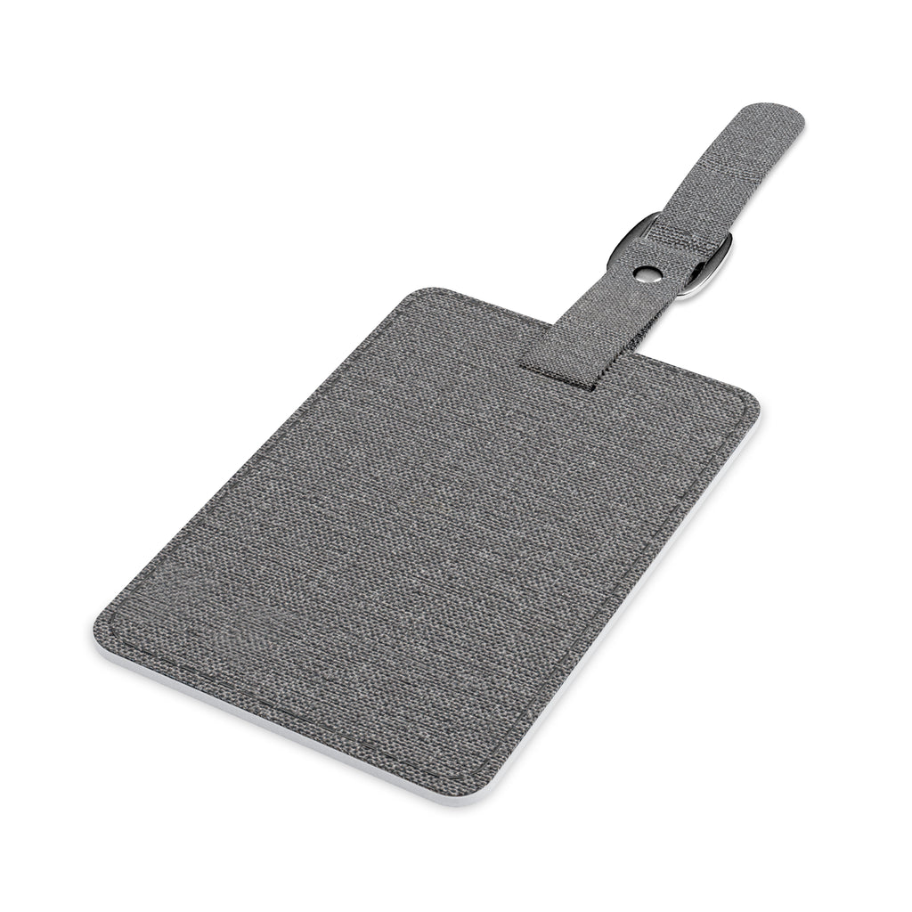 Personalized Rectangle Luggage Tag — Saffiano Polyester Travel ID with Sunset Plane Design
