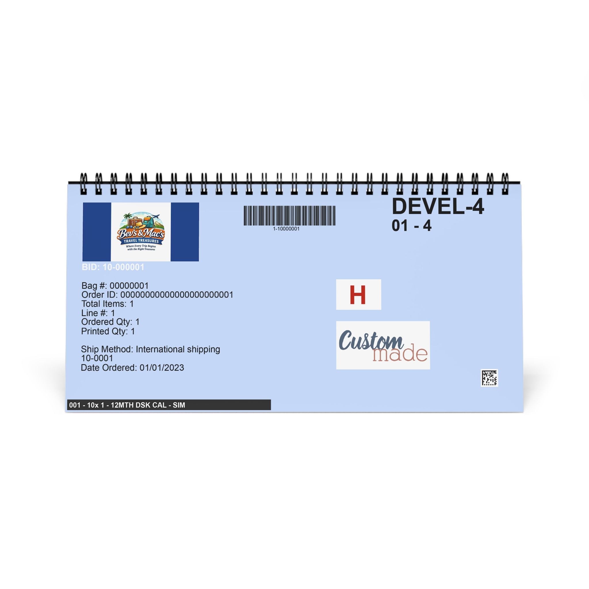 Travel Desk Calendar 2026 — Bev's & Mac's Travel Treasures Grid Planner