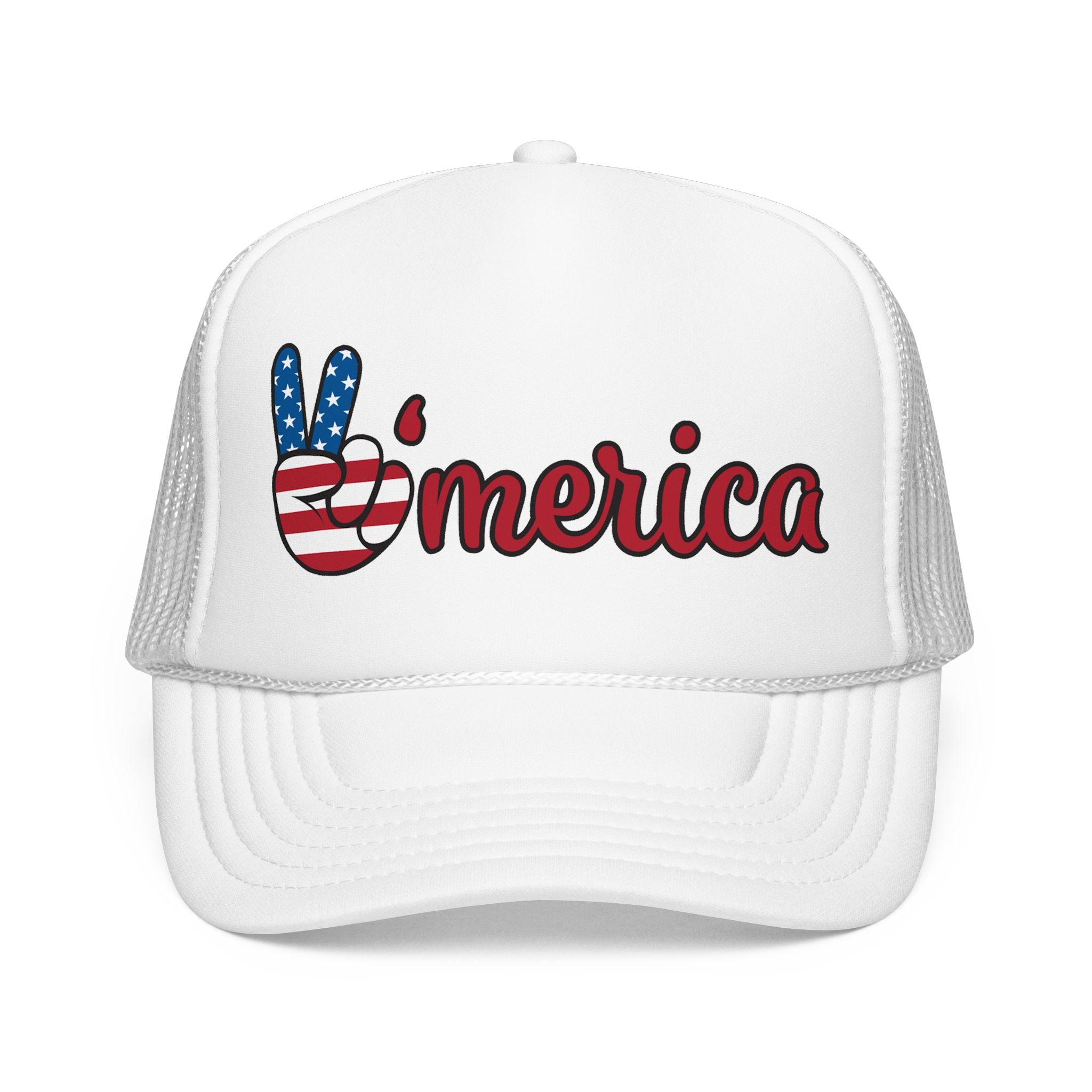 Trucker Hat — 'Merica Peace Sign USA Flag Foam Trucker Hat