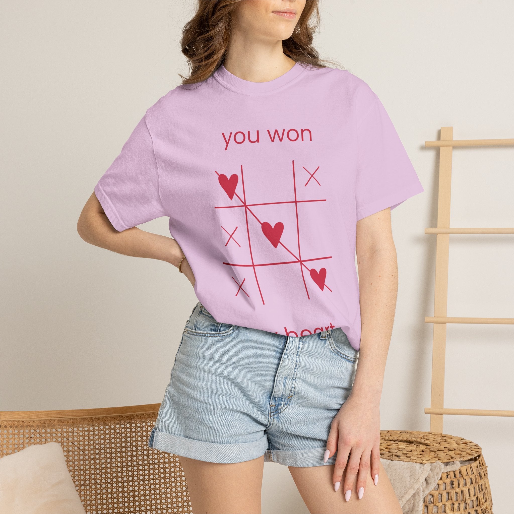You Won My Heart T-Shirt — Tic-Tac-Toe Heart Valentine Tee