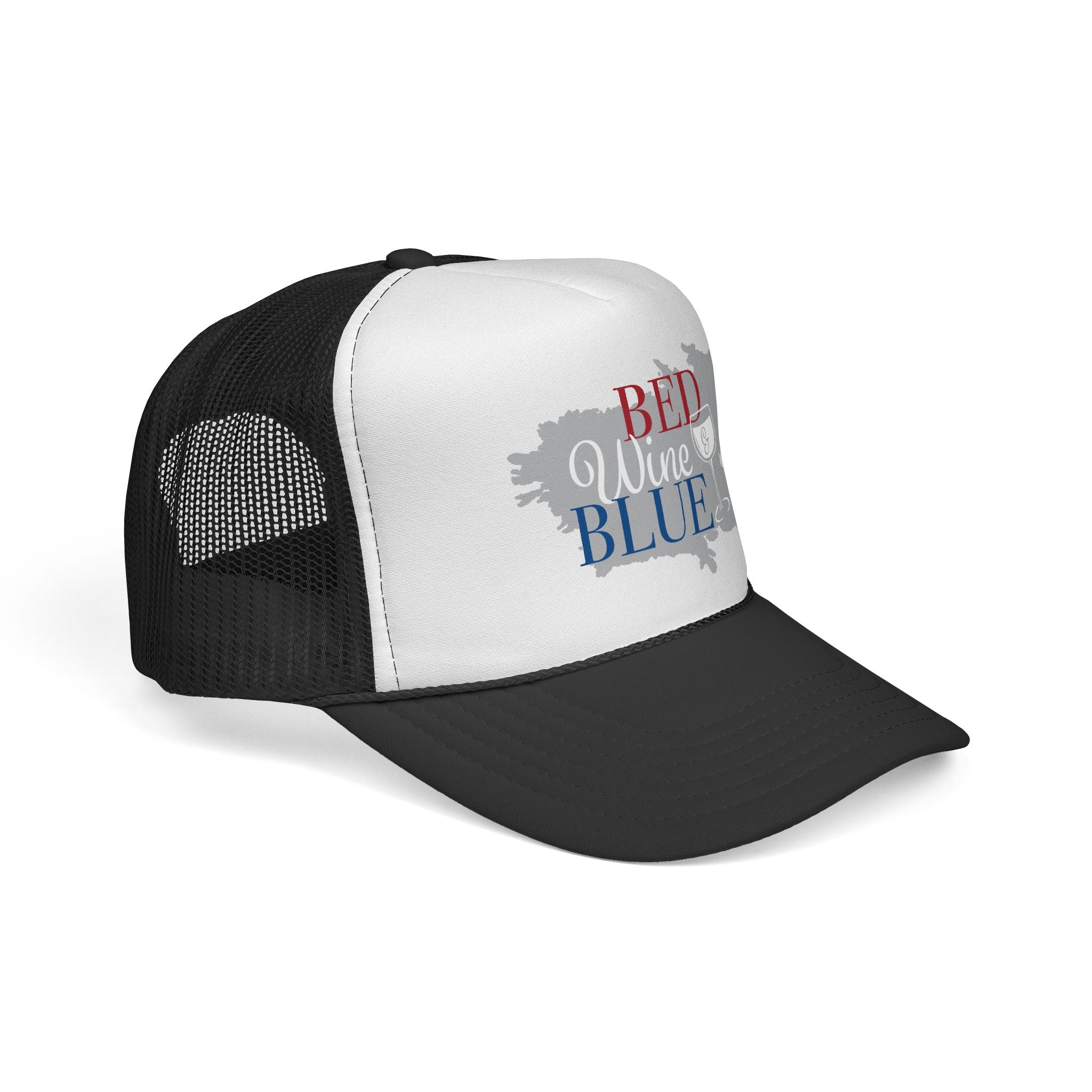 Trucker Cap — "Red Wine Blue" Patriotic Wine Lover Mesh Hat