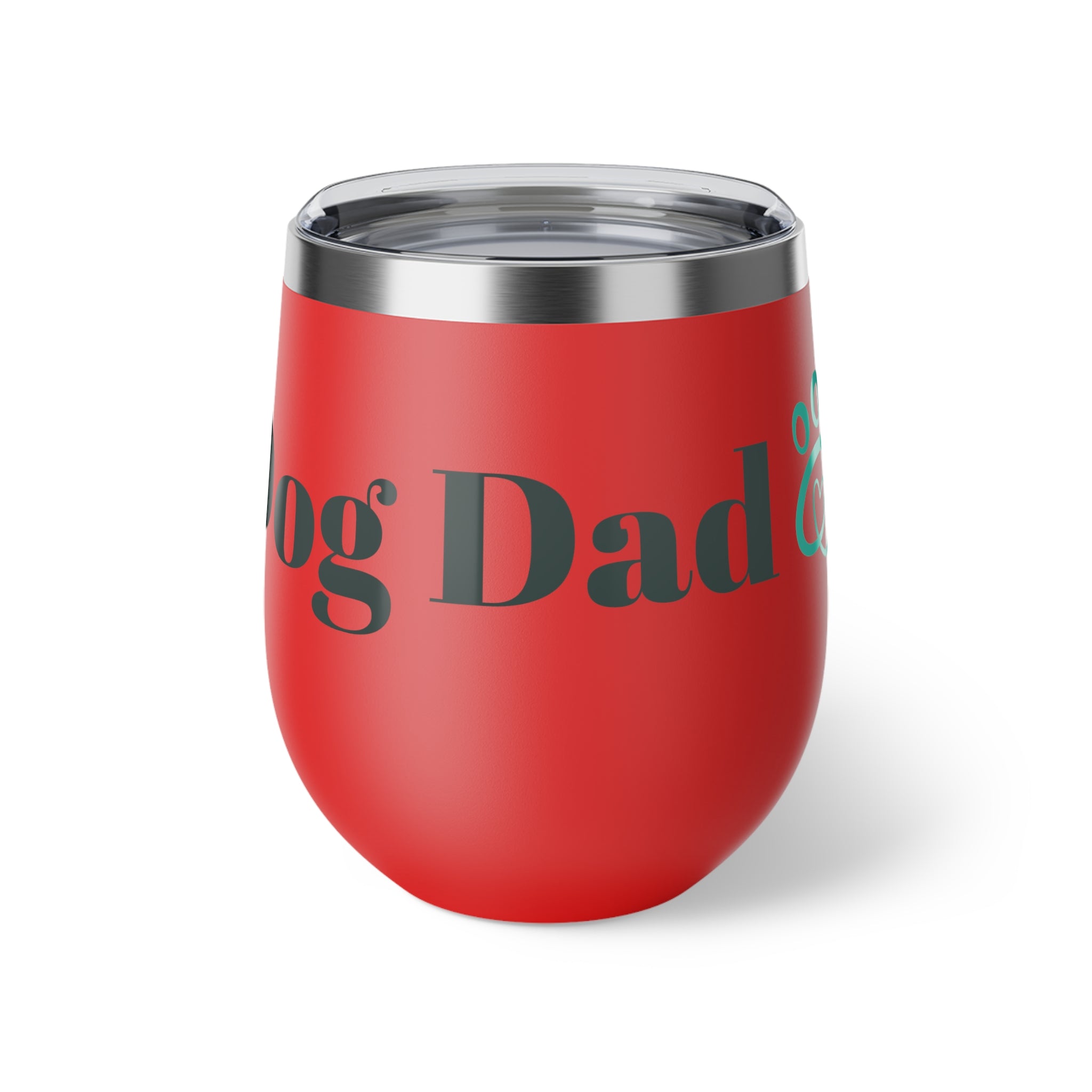 Dog Dad Copper Insulated Wine Tumbler – 12oz Travel Cup