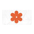 Retro Orange Flower Beach Towel — Bold Floral Summer Towel