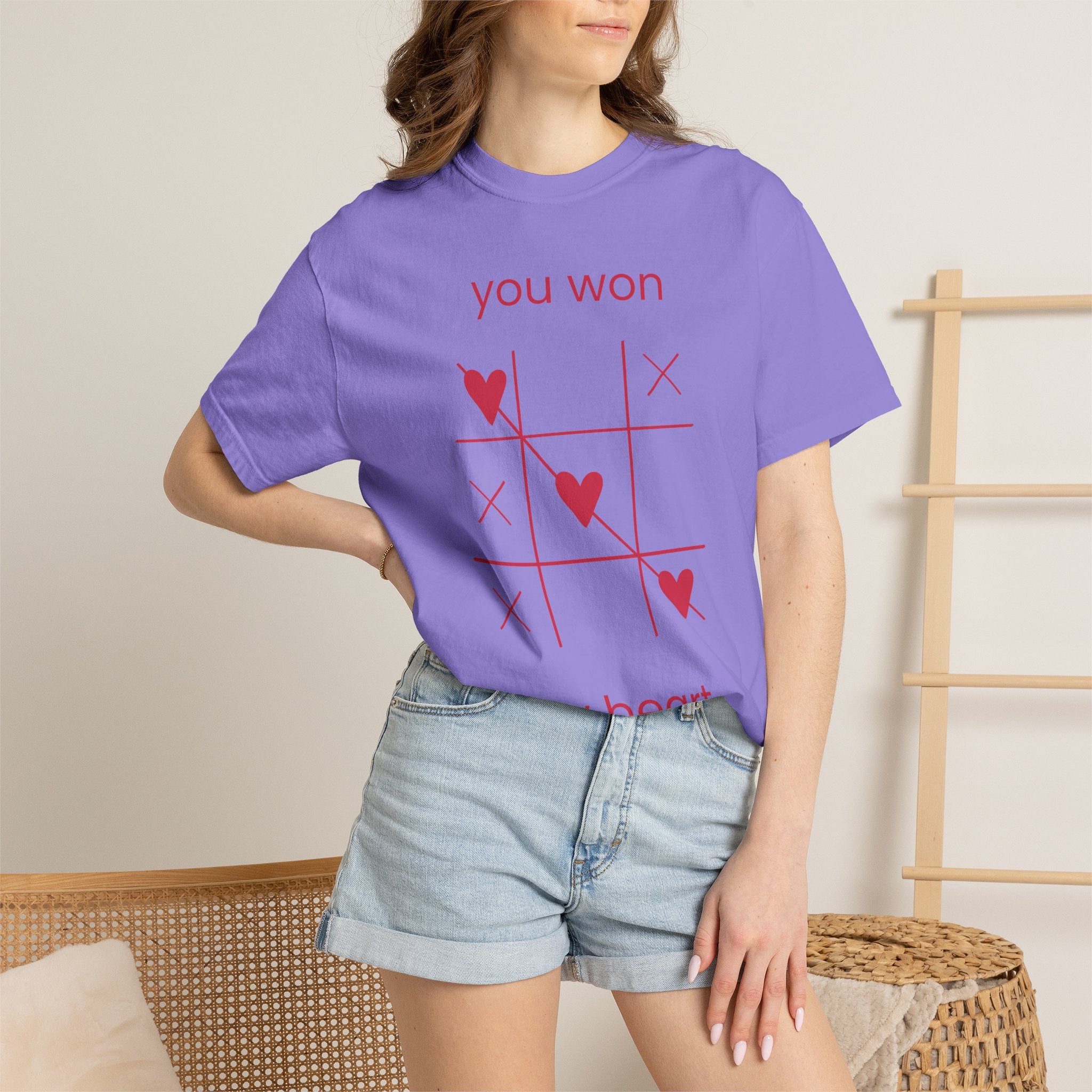 You Won My Heart T-Shirt — Tic-Tac-Toe Heart Valentine Tee