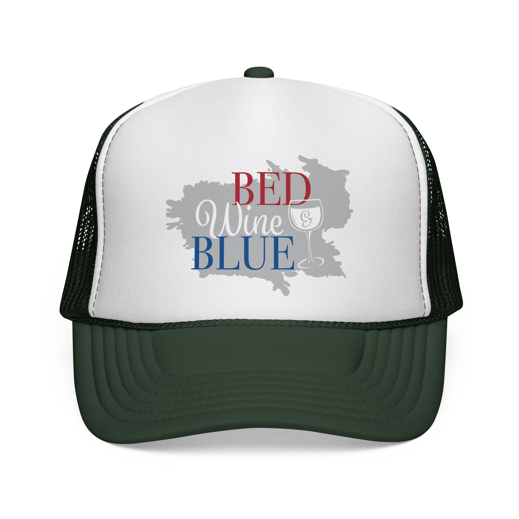 Trucker Cap — "Red Wine Blue" Patriotic Wine Lover Mesh Hat