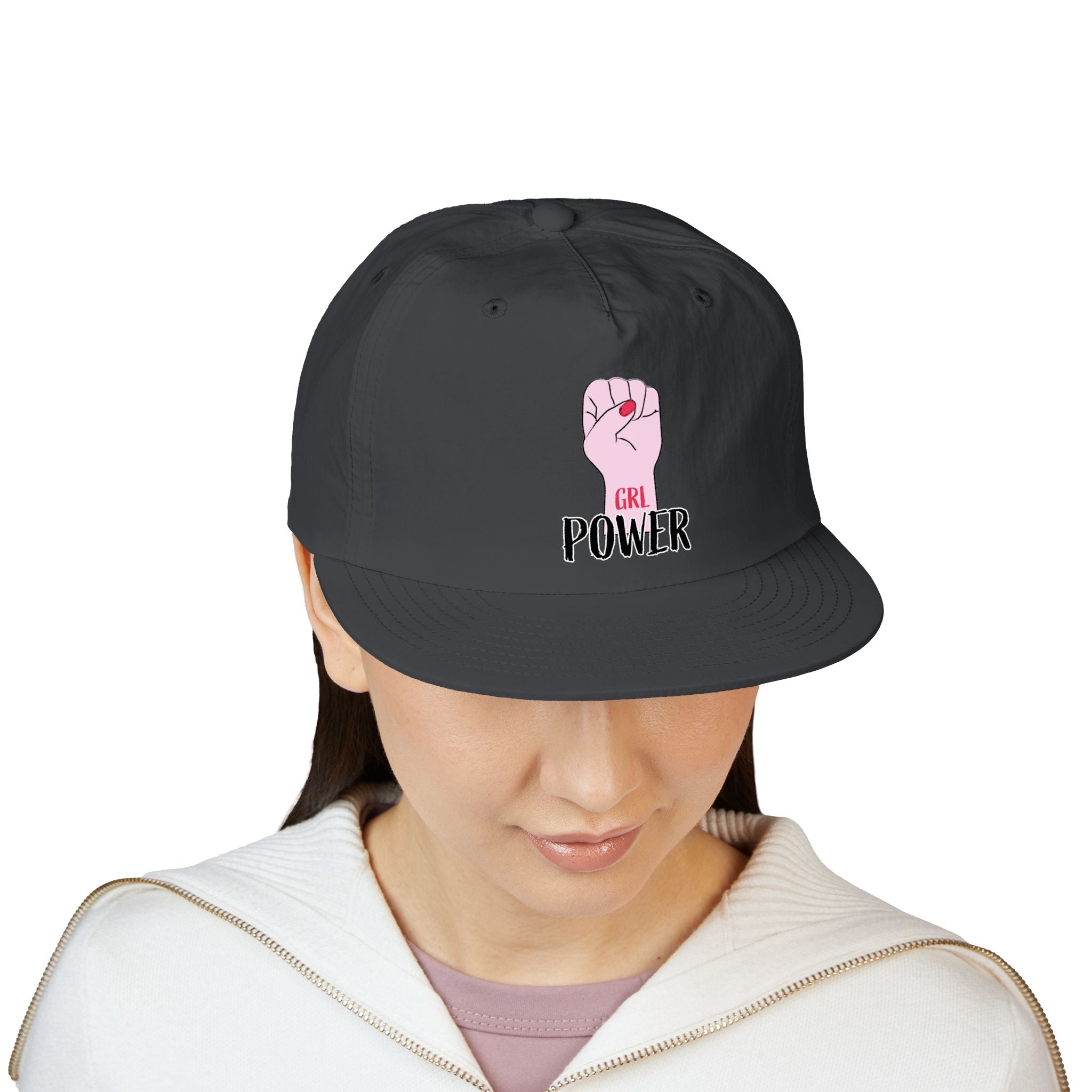 Surf Cap — "GRL POWER" Raised Fist Embroidered Surf Cap