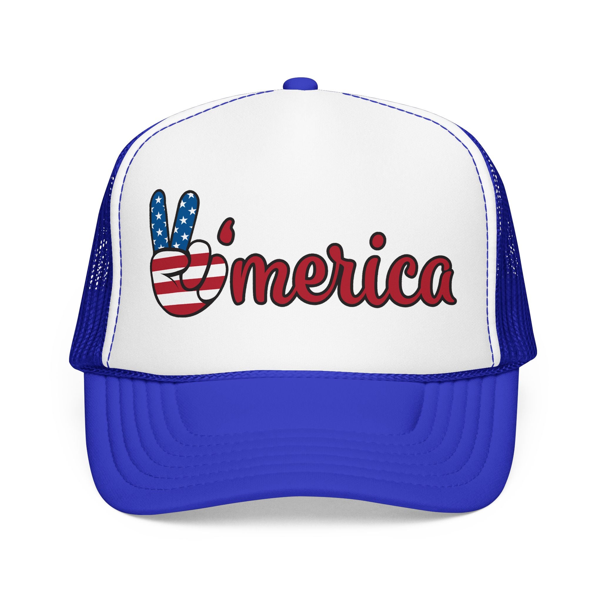 Trucker Hat — 'Merica Peace Sign USA Flag Foam Trucker Hat