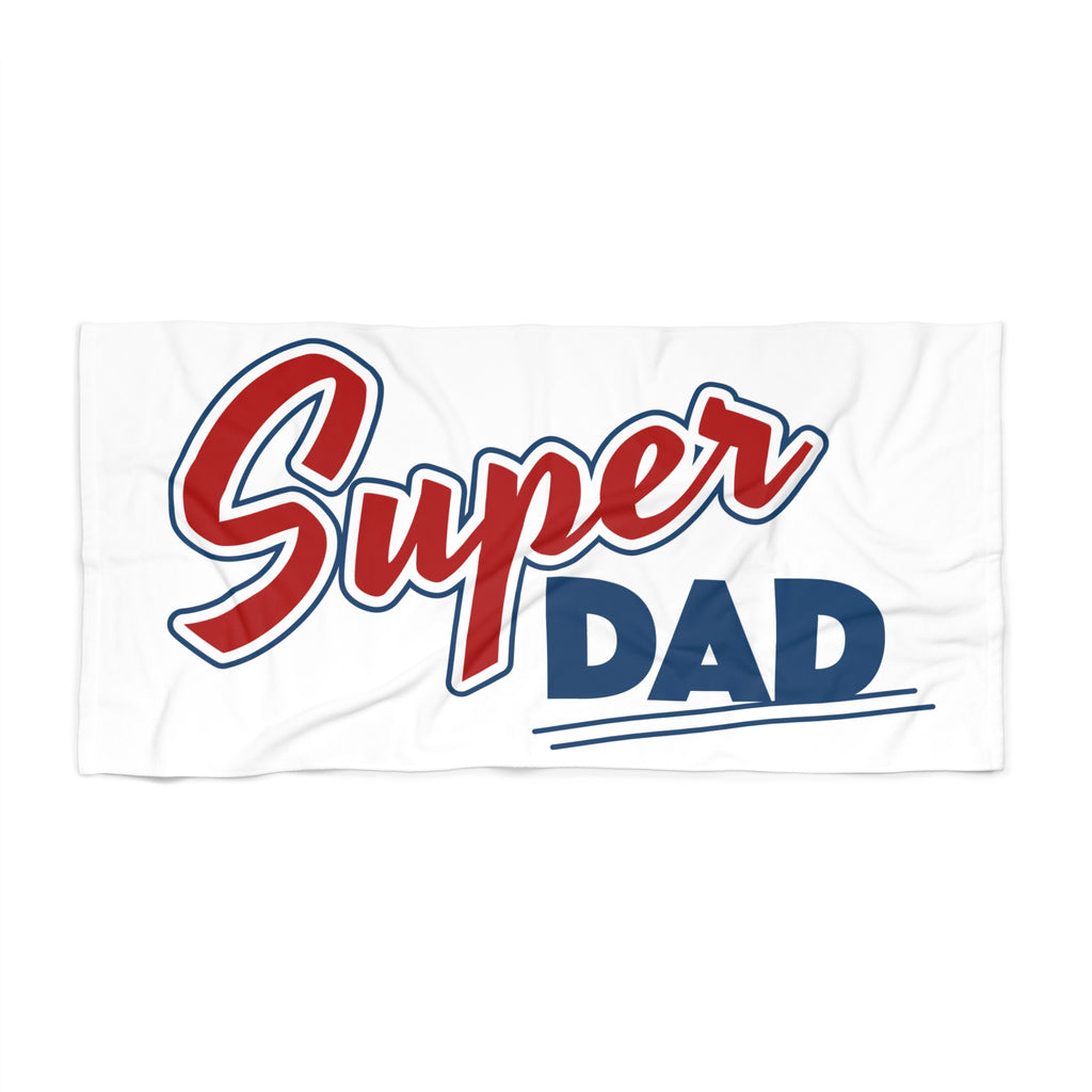 Super Dad Beach Towel – Father’s Day Gift, Patriotic Red & Blue Resort Towel